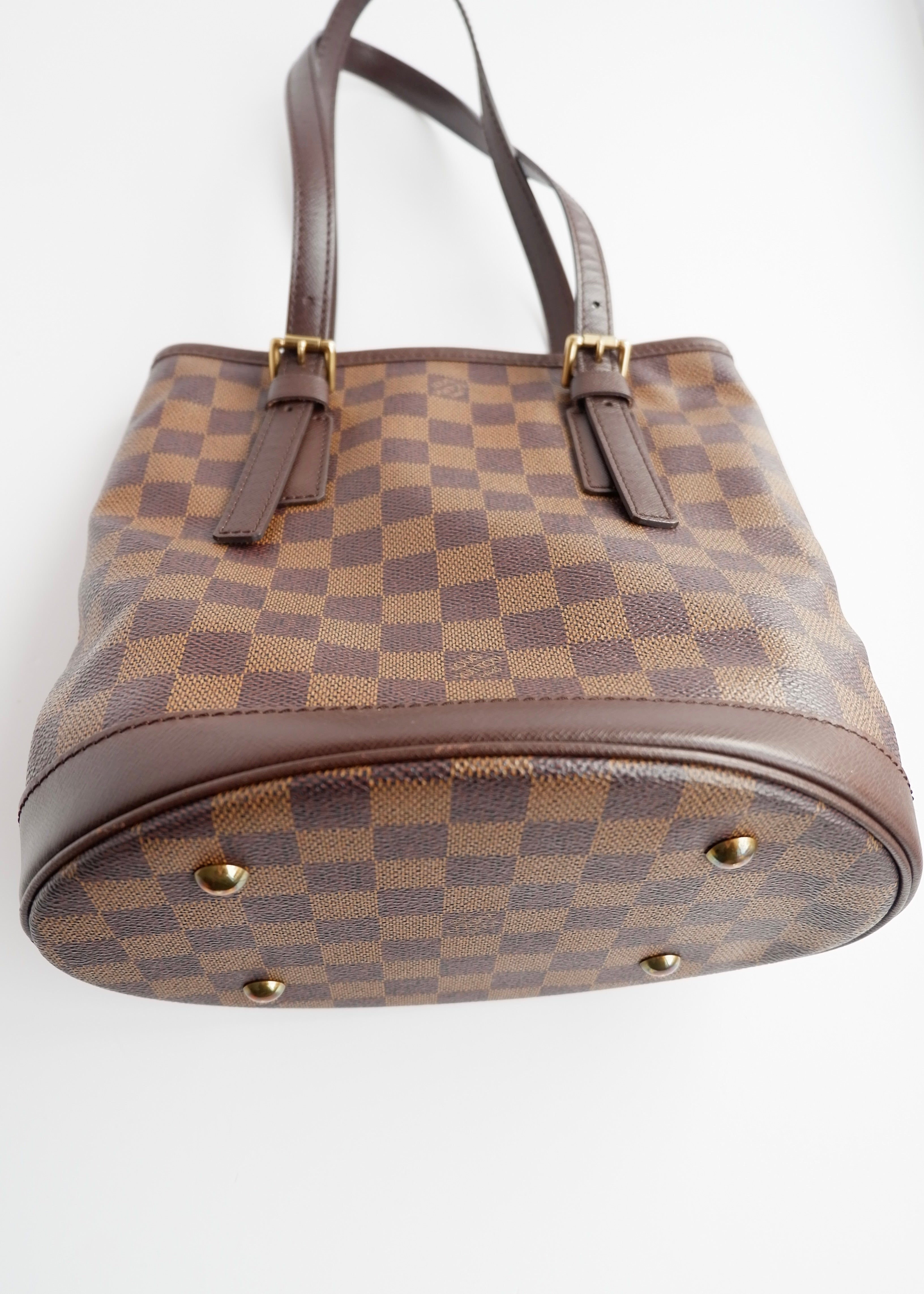 Authentic Preowned Louis Vuitton Damier Ebene Marais Bucket Bag