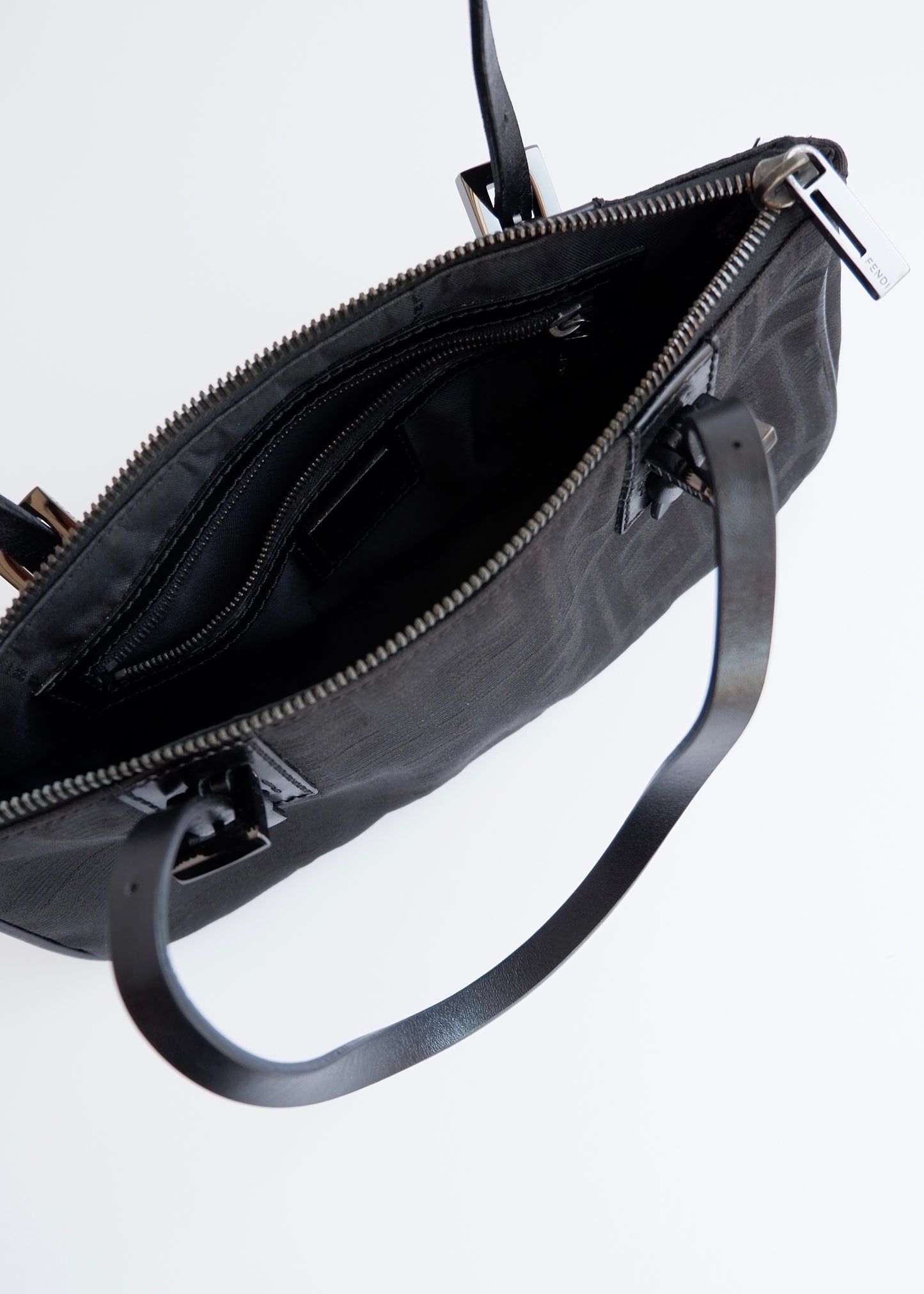 Authentic Preowned Fendi Black Zucca Canvas East West Shoulder Bag
