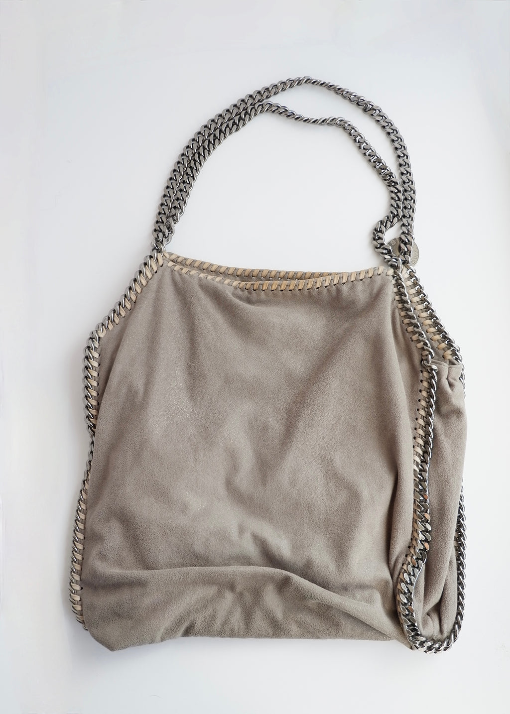 Sac porté épaule Stella McCartney Falabella en tissu gris authentique d'occasion