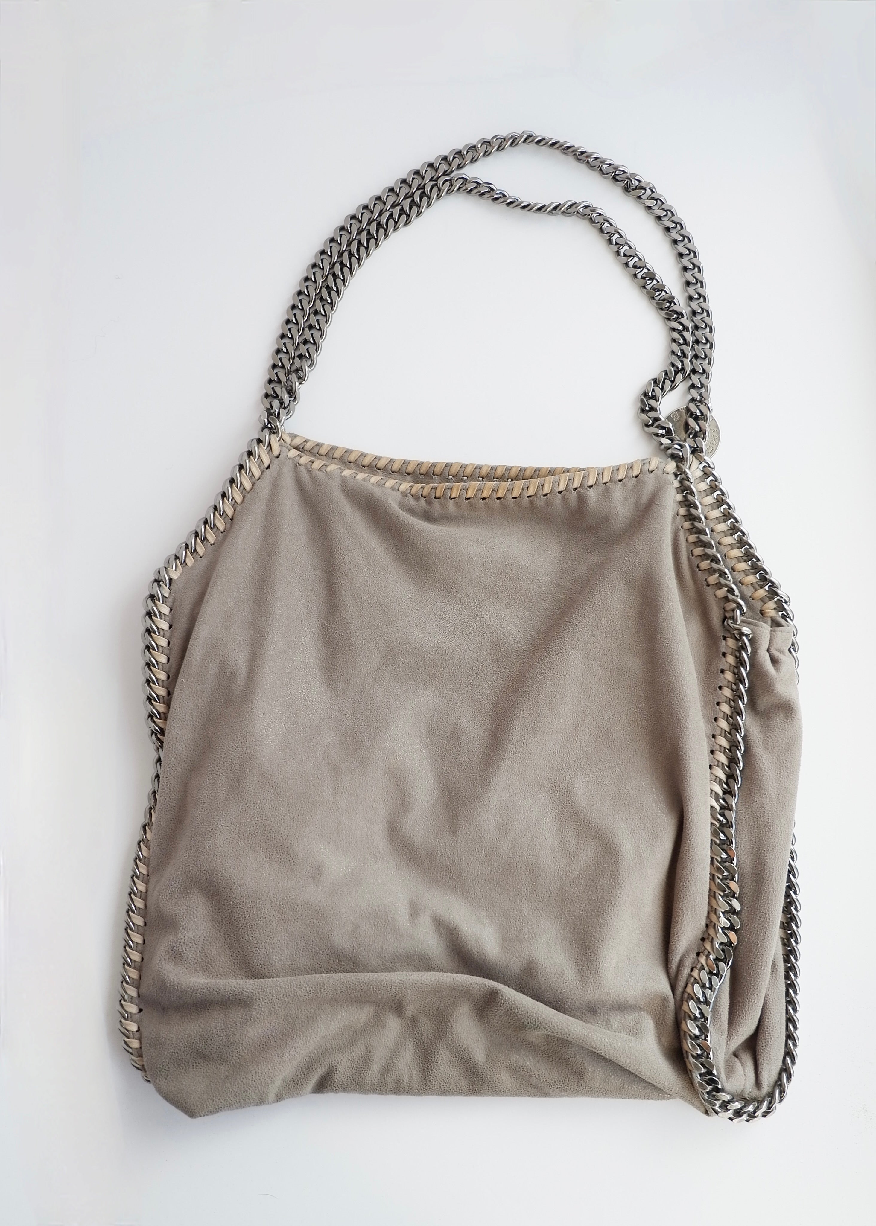 Sac porté épaule Stella McCartney Falabella en tissu gris authentique d'occasion