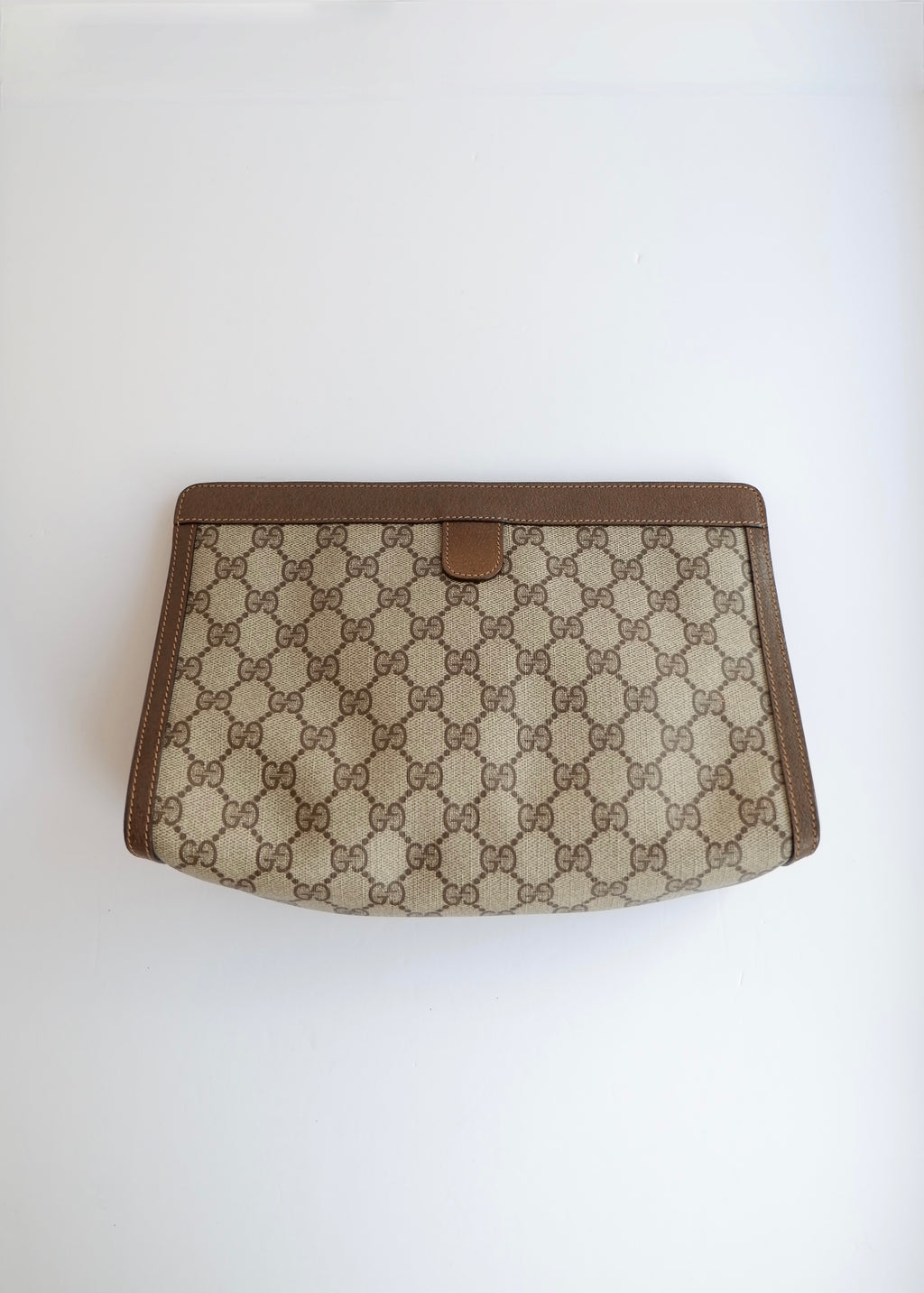 Preowned Vintage Gucci Brown GG Coated Canvas Clutch