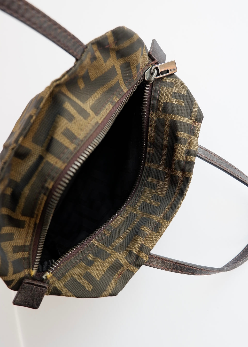 Authentic Preowned Vintage Fenci Brown Canvas Zucca Mini Handbag