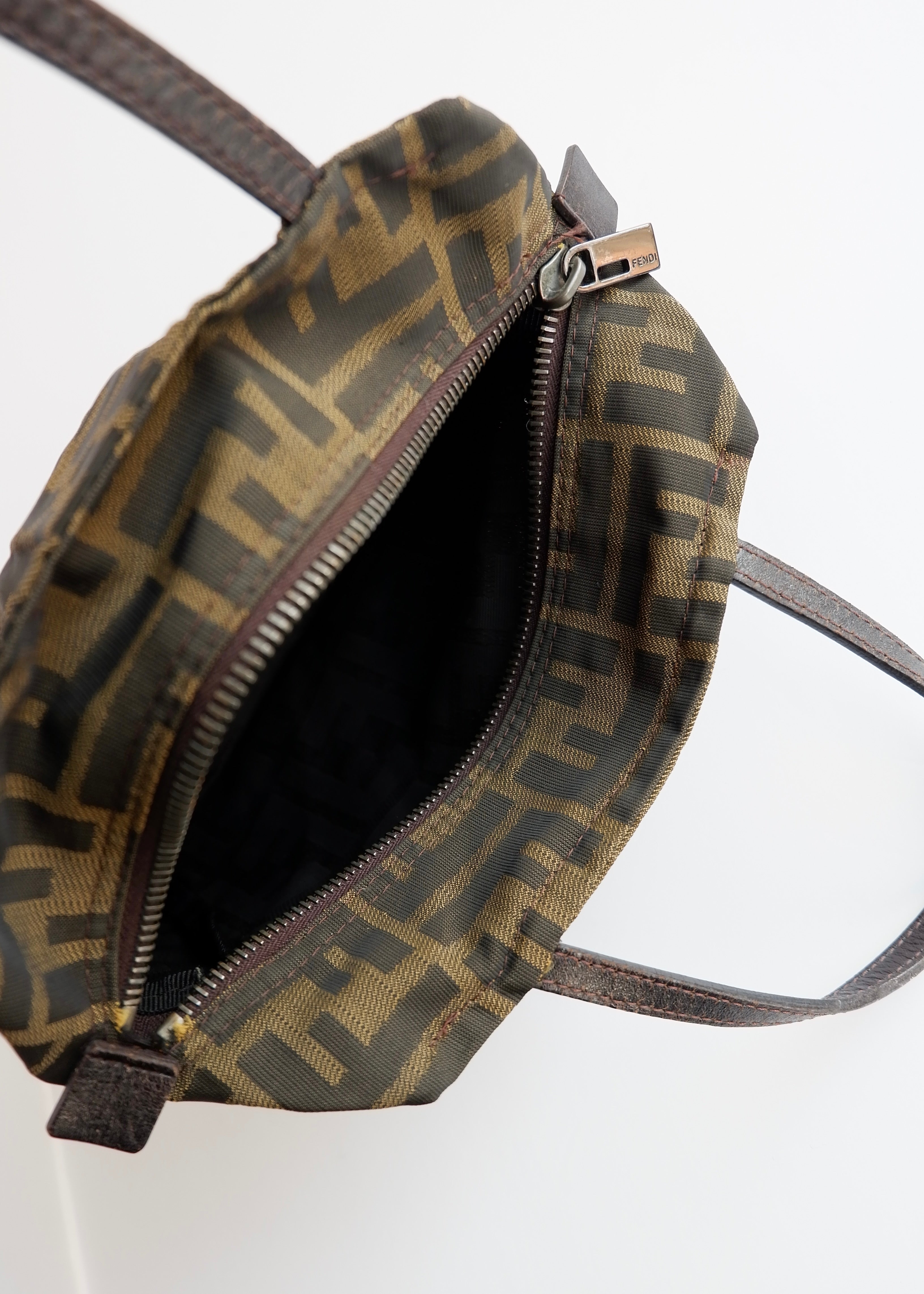 Authentic Preowned Vintage Fenci Brown Canvas Zucca Mini Handbag