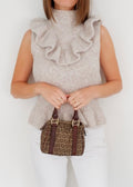 Authentique Sac Boston Fendi Zucchino Toile Marron Petit Forever Bauletto d'occasion