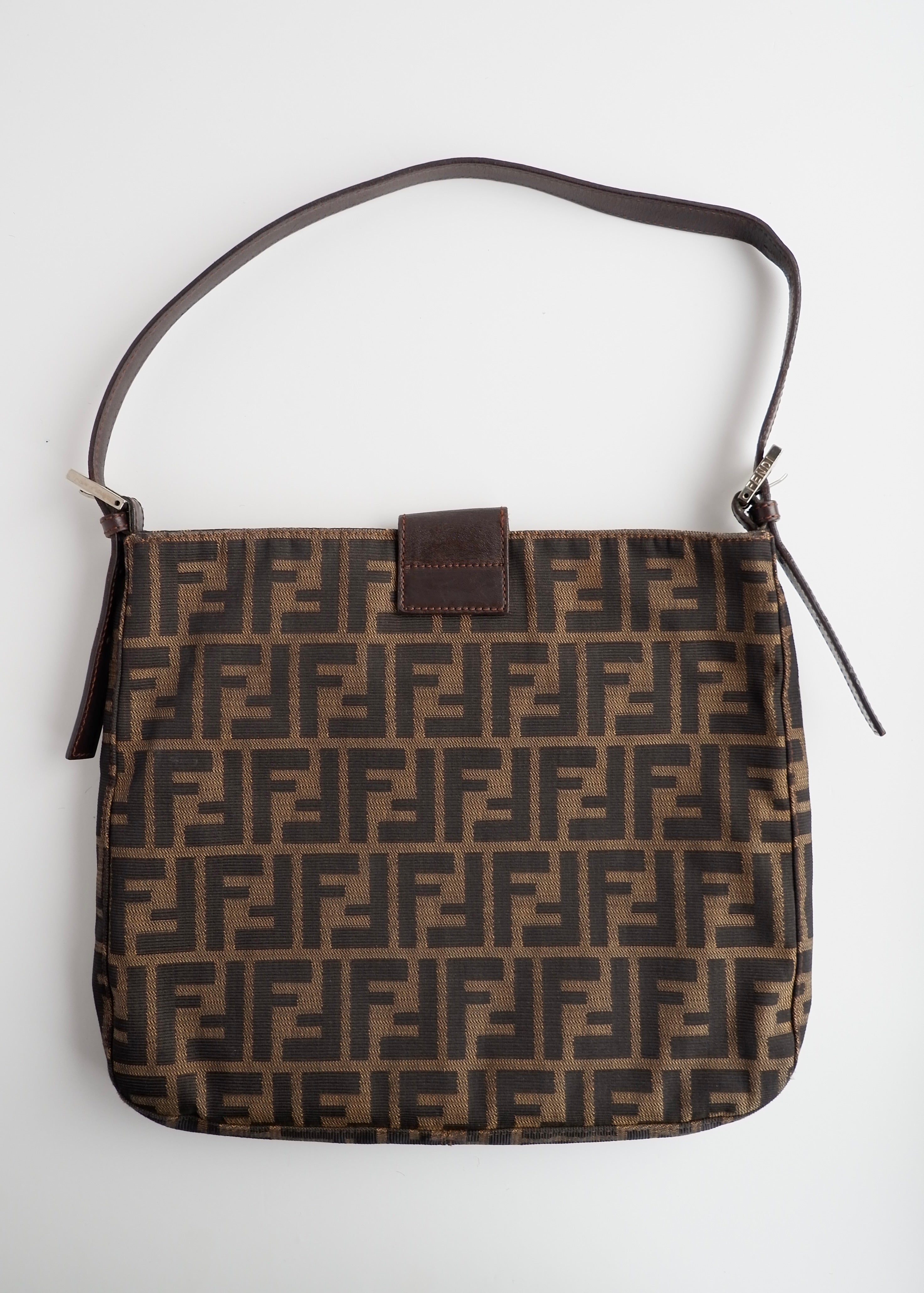 Authentic Preowned Fendi Brown Zucca Shoulder Bag