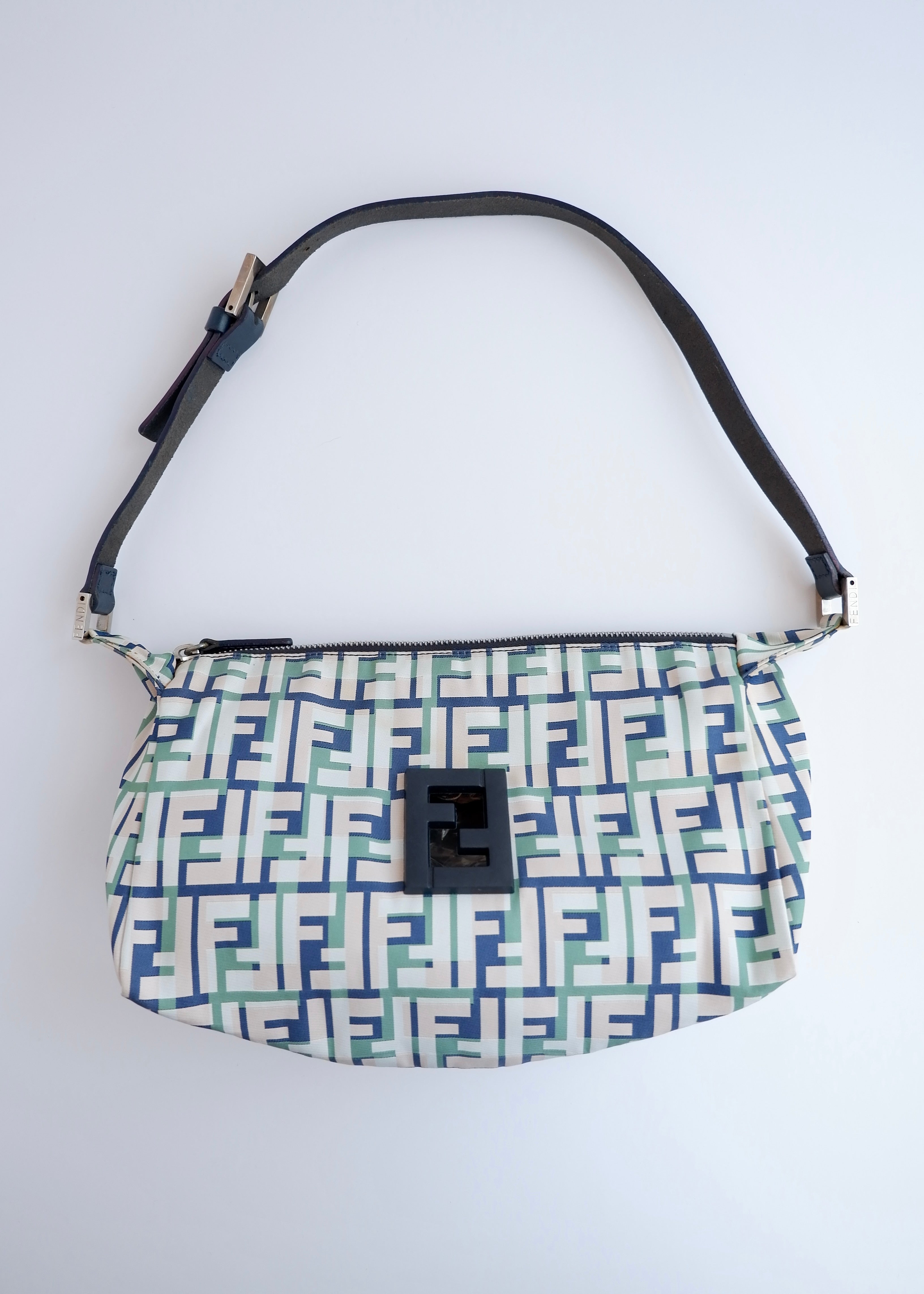 Authentic Preowned Fendi Multi Color Zucca Canvas Shoulder Bag