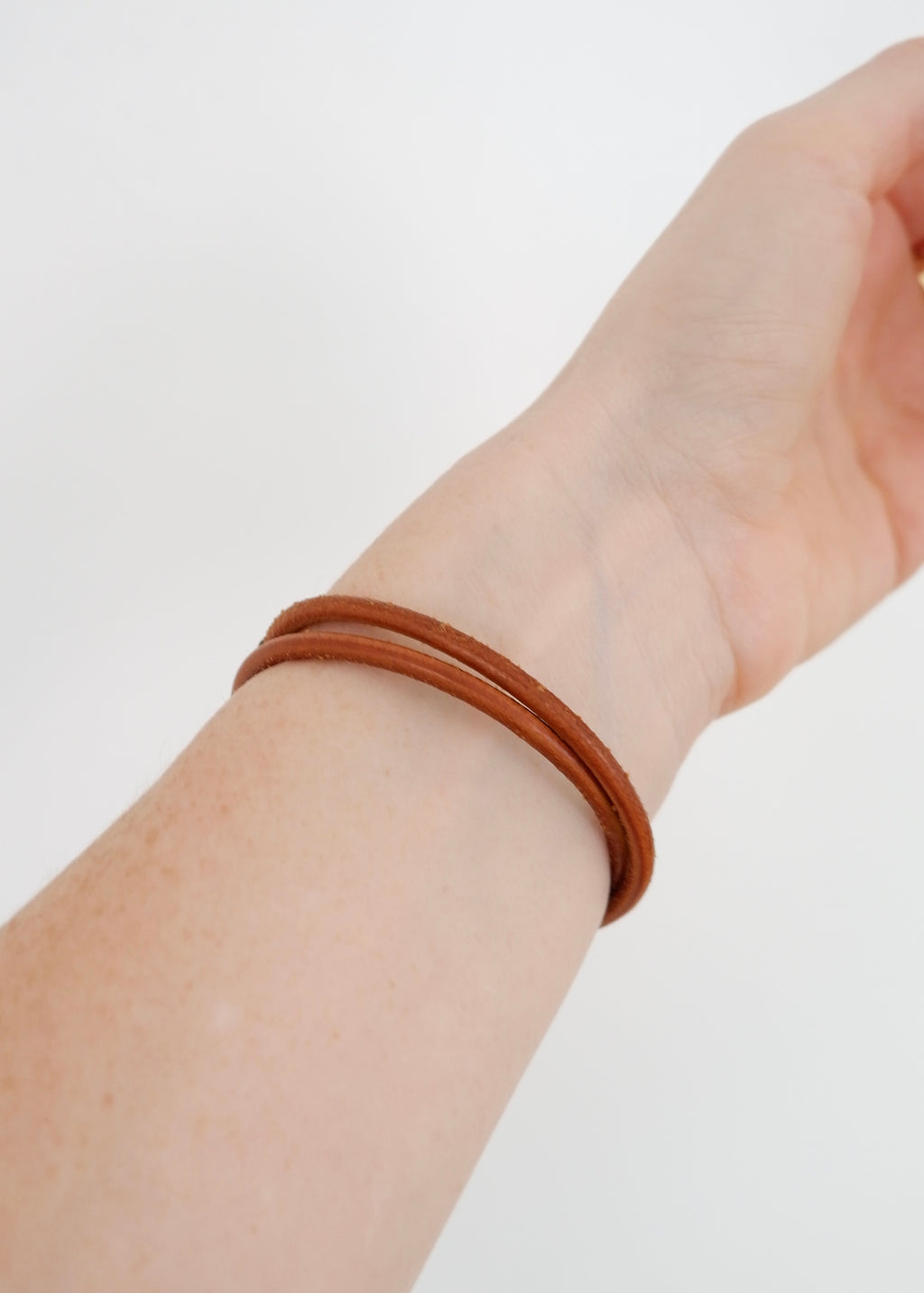 Authentic Preowned Hermes Brown Leather Knot Bracelet