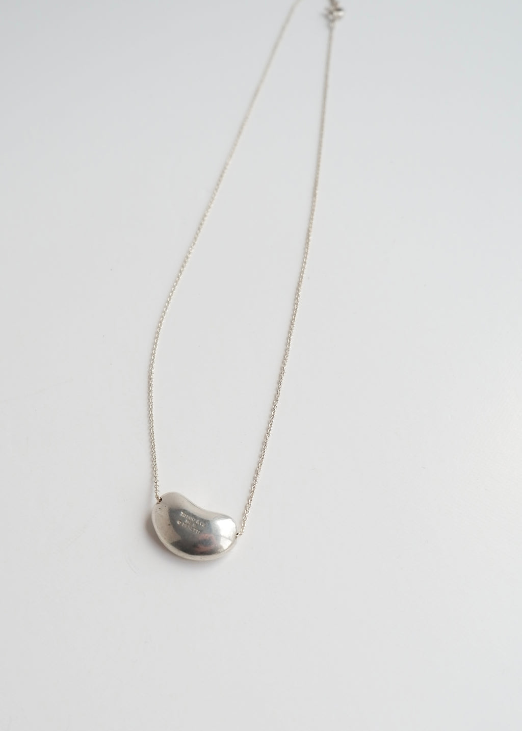 Authentic Preowned Tiffany (925) Silver Large Bean Necklace