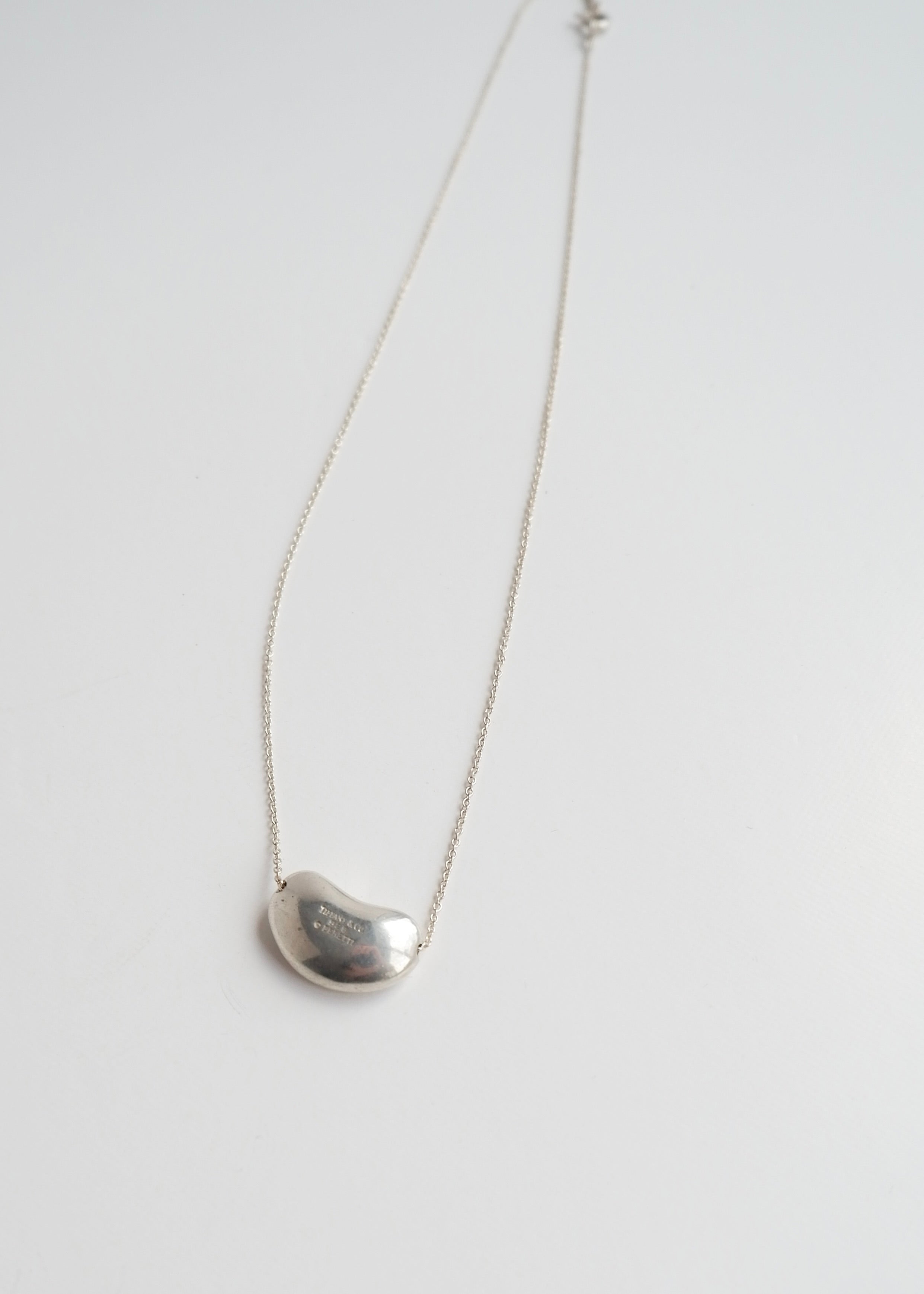Authentic Preowned Tiffany (925) Silver Large Bean Necklace