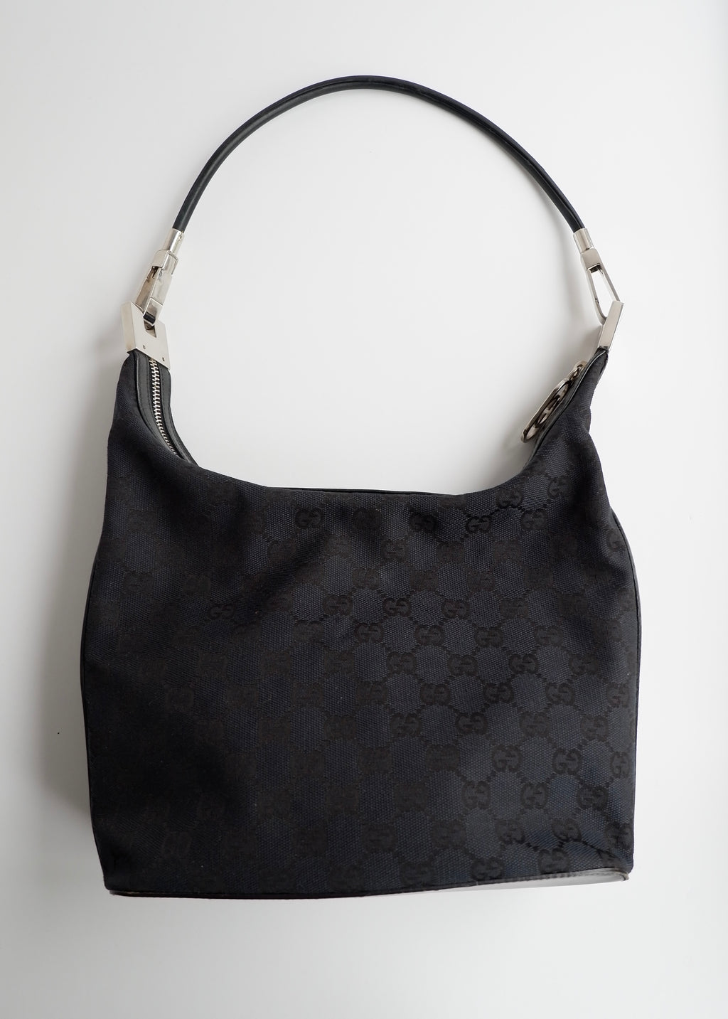 Authentic Preowned Gucci Black GG Canvas SHW Shoulder Bag