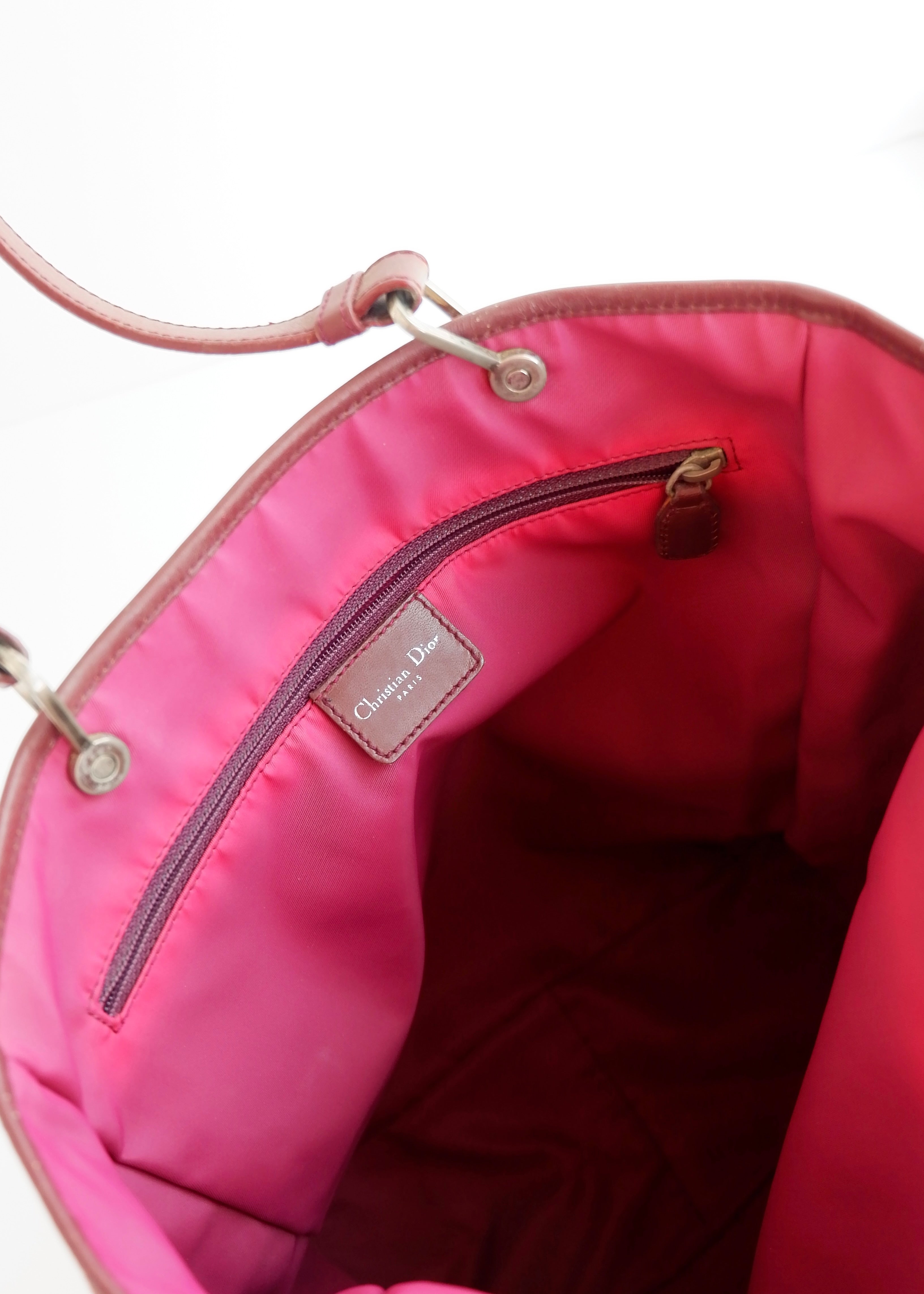 Sac fourre-tout Dior Oblique en toile rouge d'occasion authentique