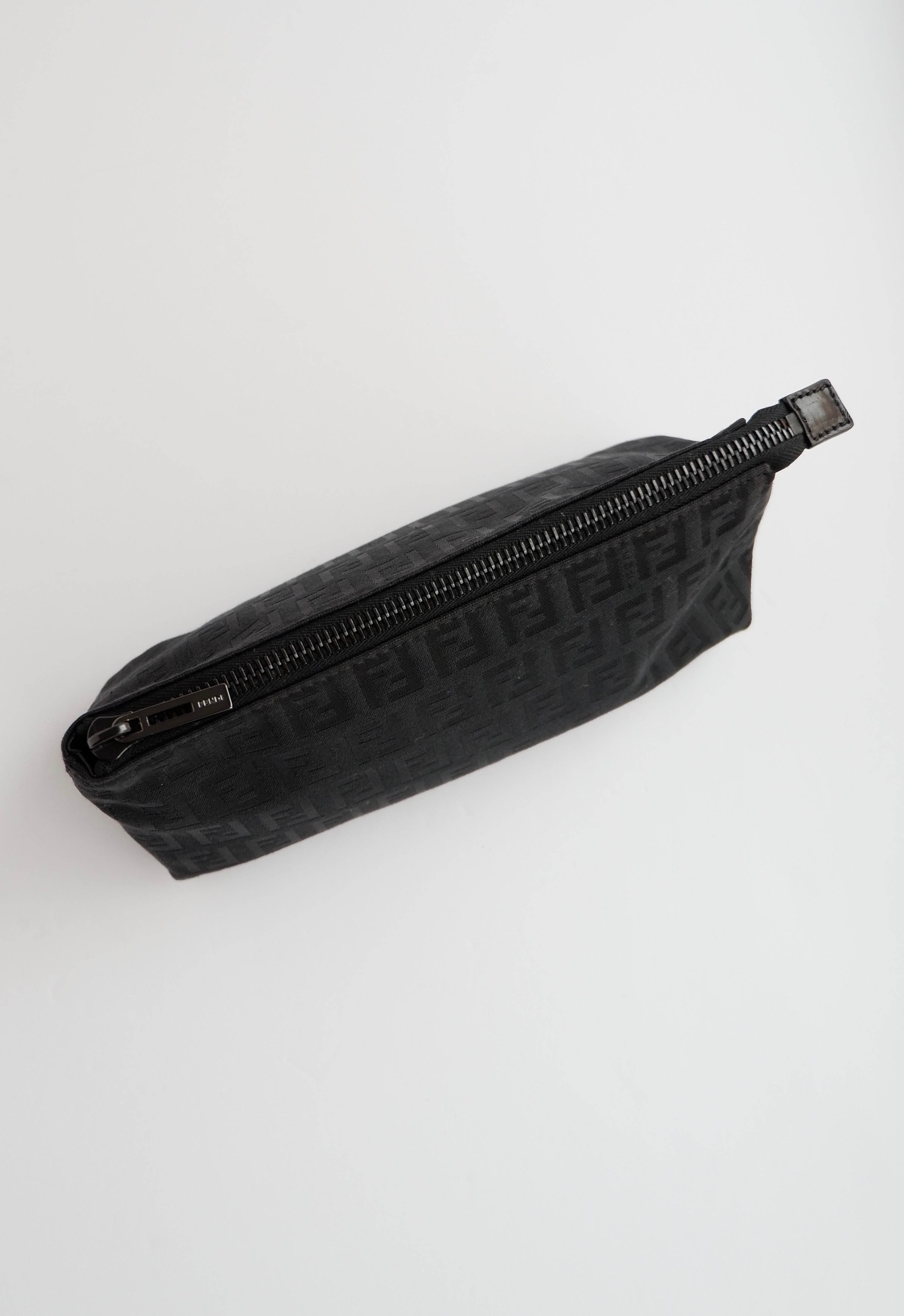 Authentic Preowned Fendi Black Canvas Zucchino Pouch