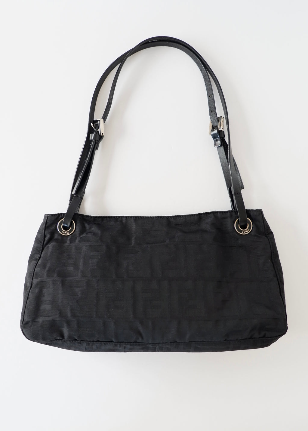 Authentic Preowned Fendi Black Zucca Canvas Shoulder Bag
