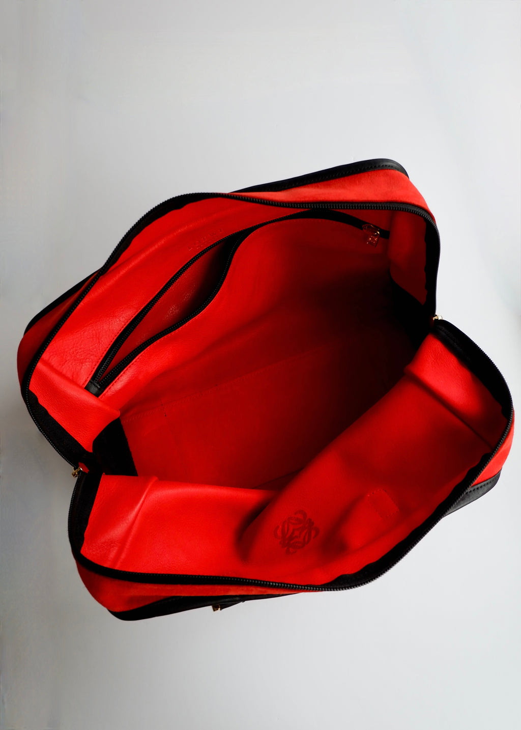 Preowned Loewe Red/Black Suede Amazona Handbag