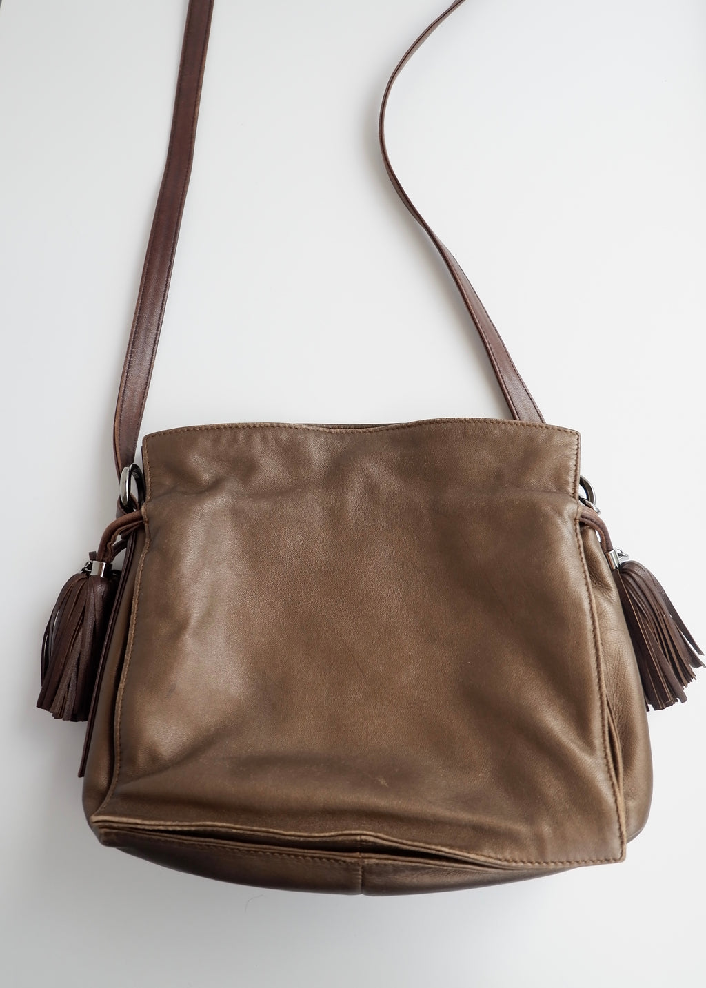 Authentic Preowned Vintage Loewe Bronze Leather Flamingo Bag