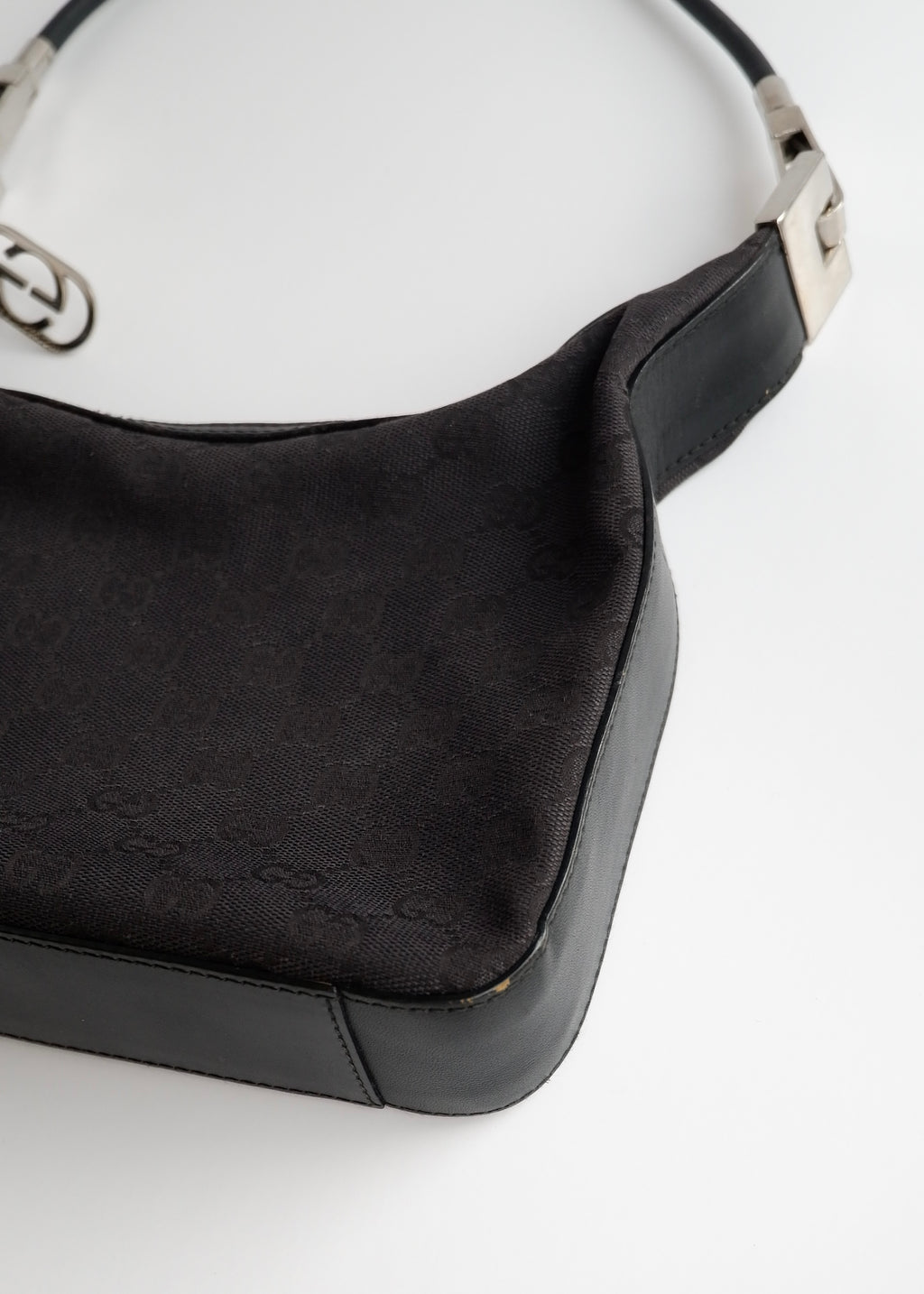 Authentic Preowned Gucci Black GG Canvas Shoulder Bag