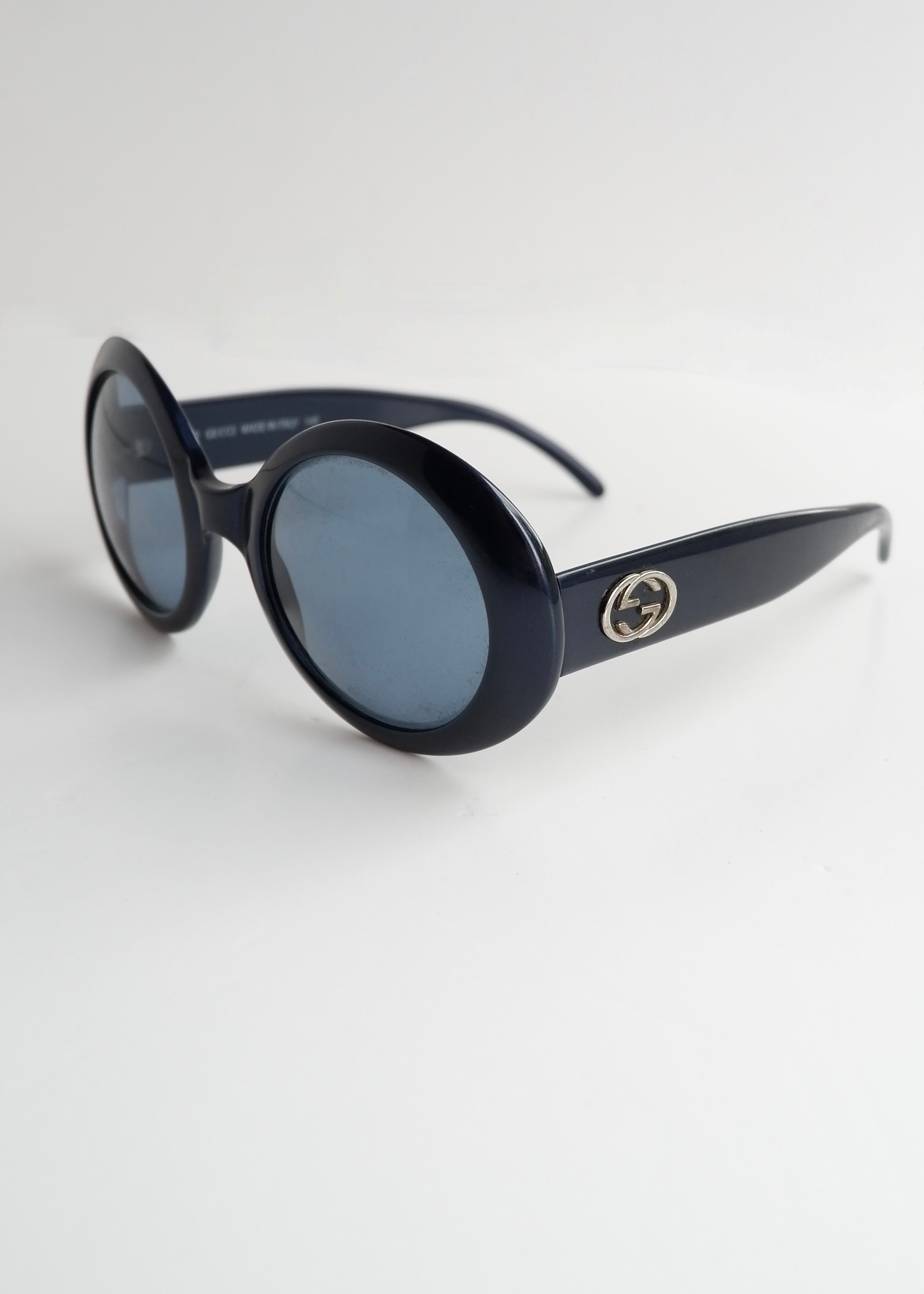 Authentic Preowned Gucci Navy Blue Round Frame Sunglasses