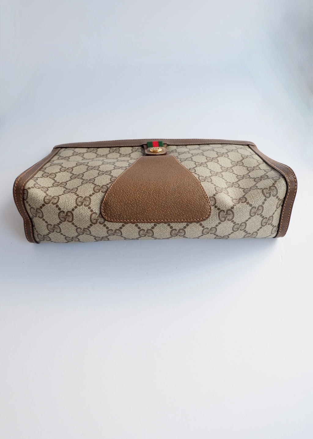 Preowned Vintage Gucci Brown GG Coated Canvas Clutch