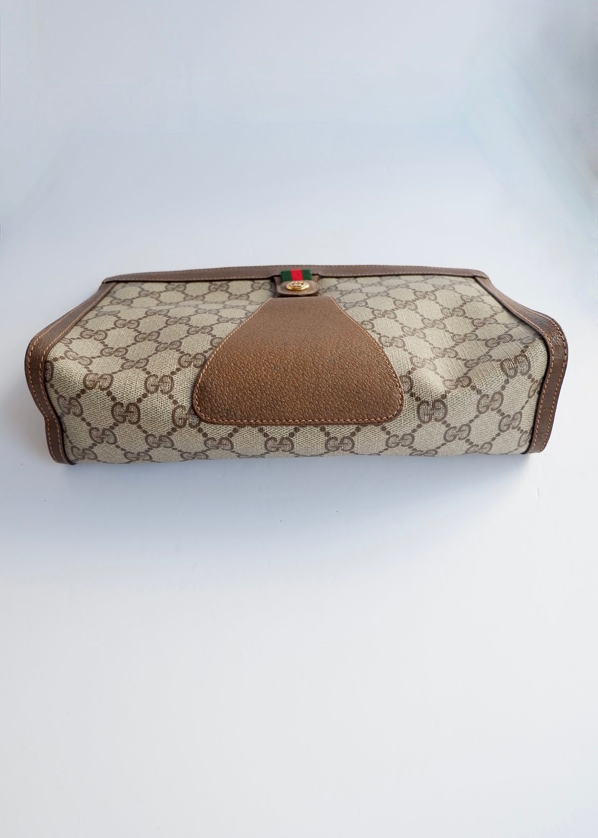 Preowned Vintage Gucci Brown GG Coated Canvas Clutch