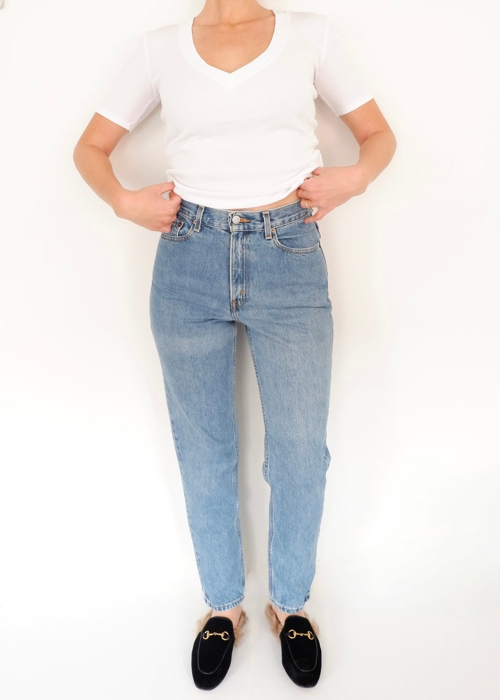 Levis Vintage 512 Medium Light Wash High Waist Jeans - 26