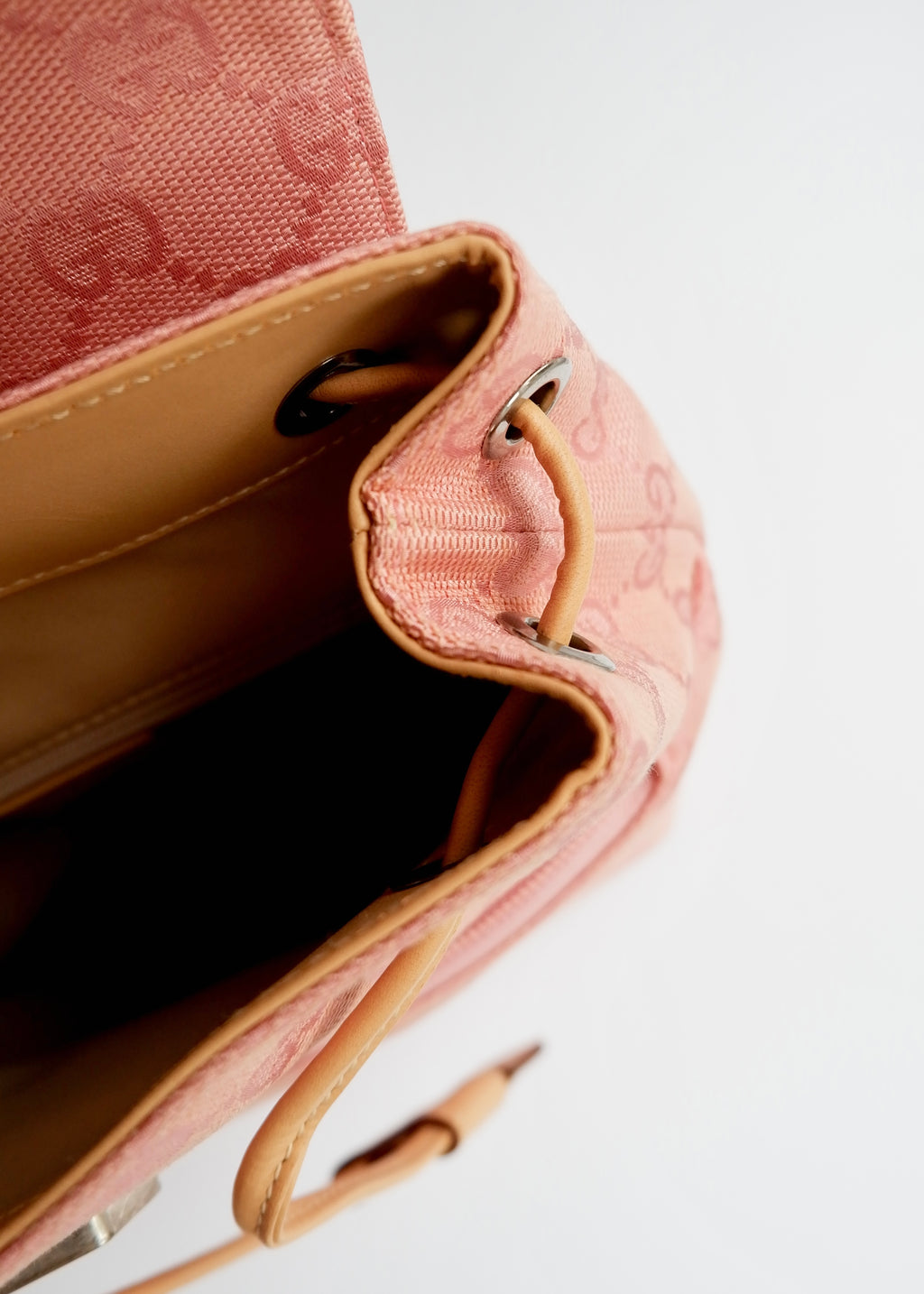 Preowned Vintage Gucci Pink GG Canvas Mini Backpack
