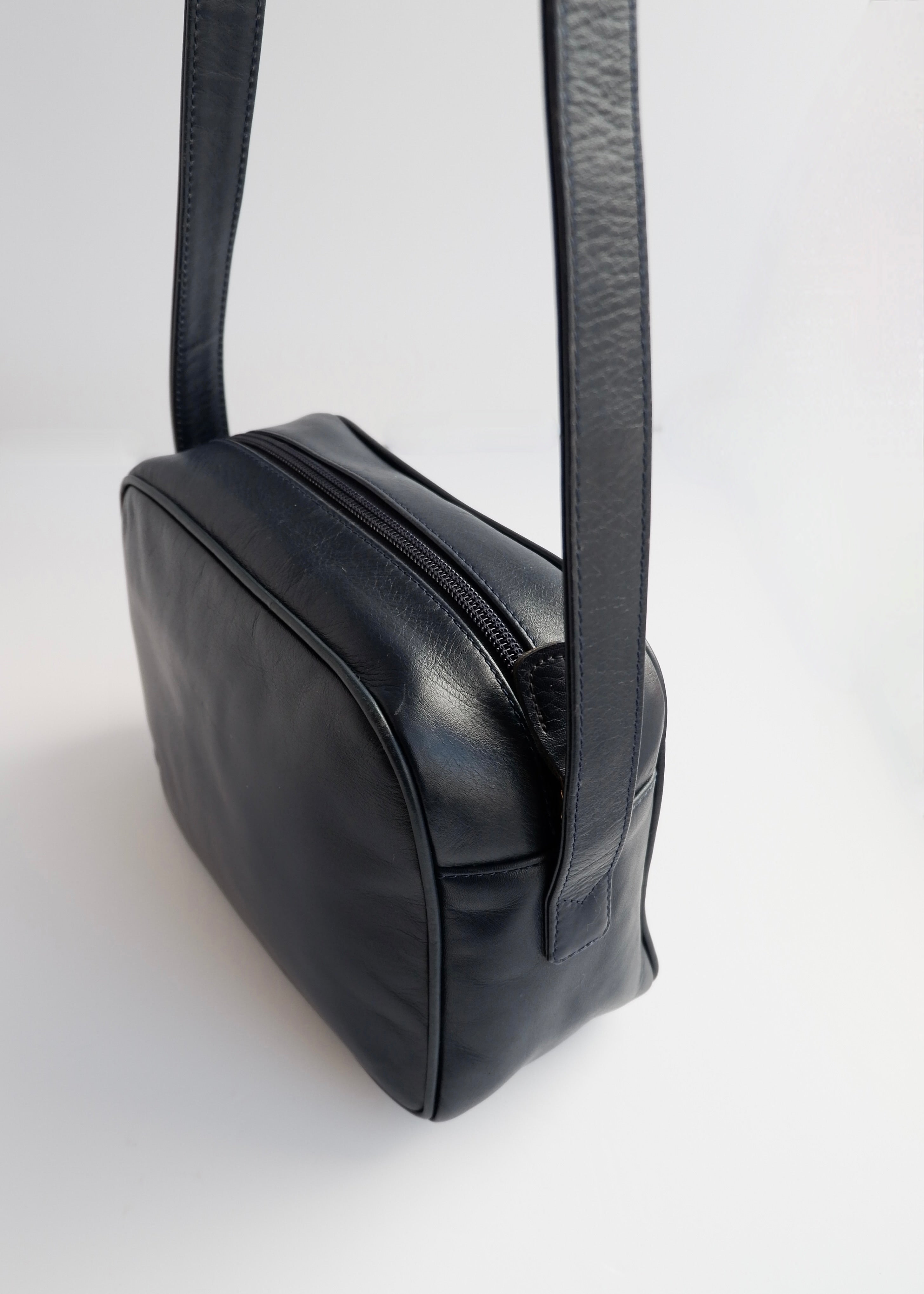 Authentic Preowned Vintage Christian Dior Navy Leather Crossbody Bag