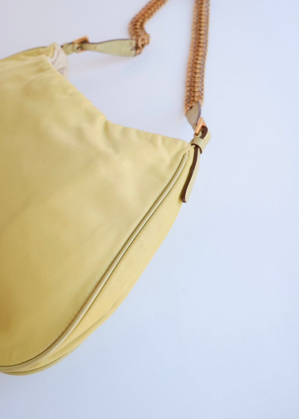 Authentic Preowned Prada Nylon Yellow Shoulder Bag