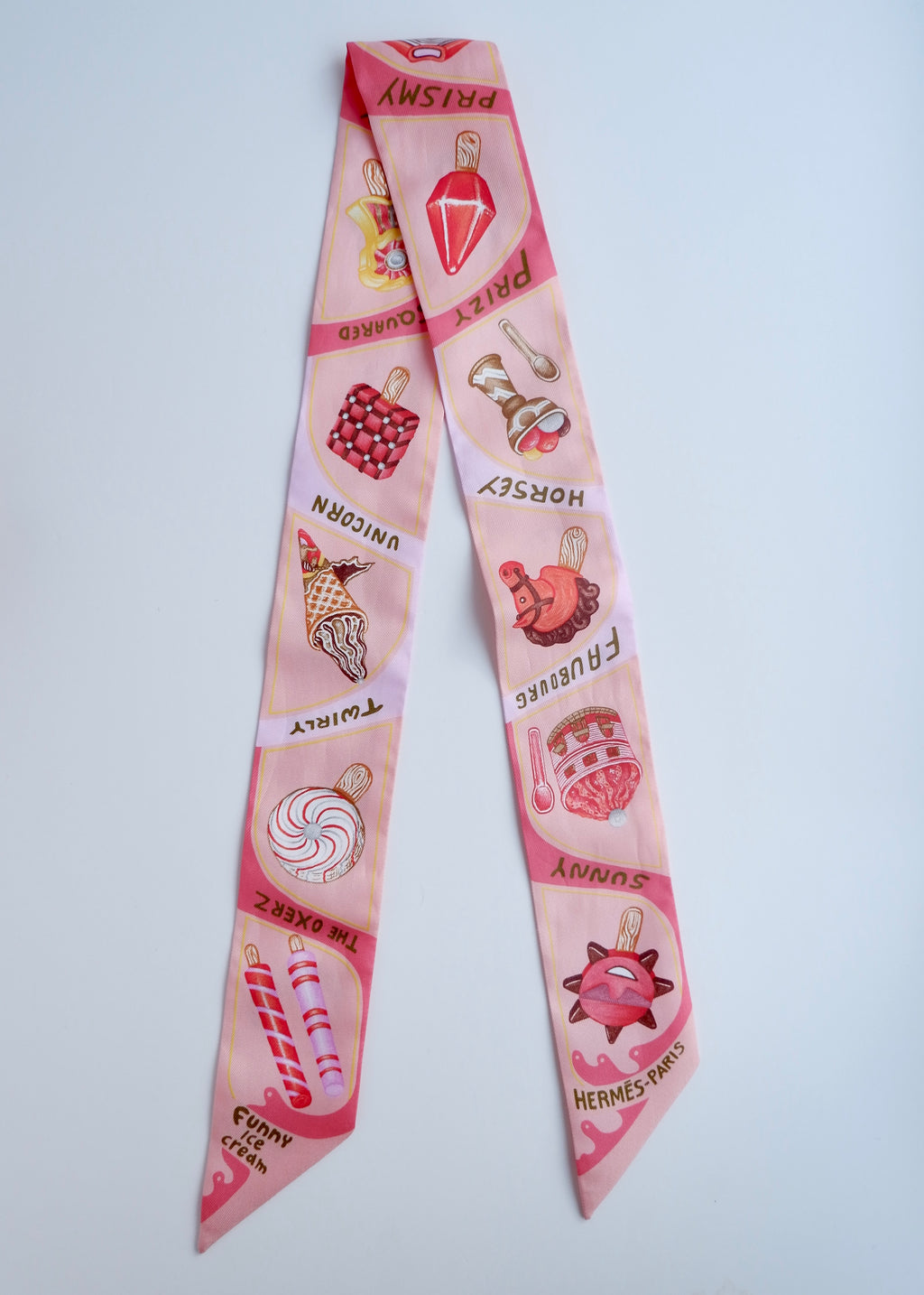 Twilly Hermès Rose Glace authentique de seconde main