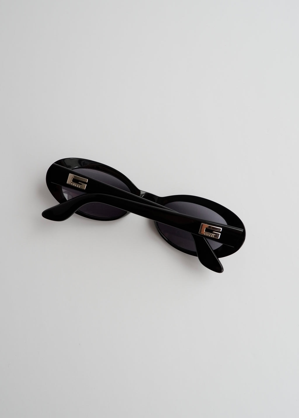 Authentic Preowned Vintage Gucci Black Round Frame G Logo Sunglasses