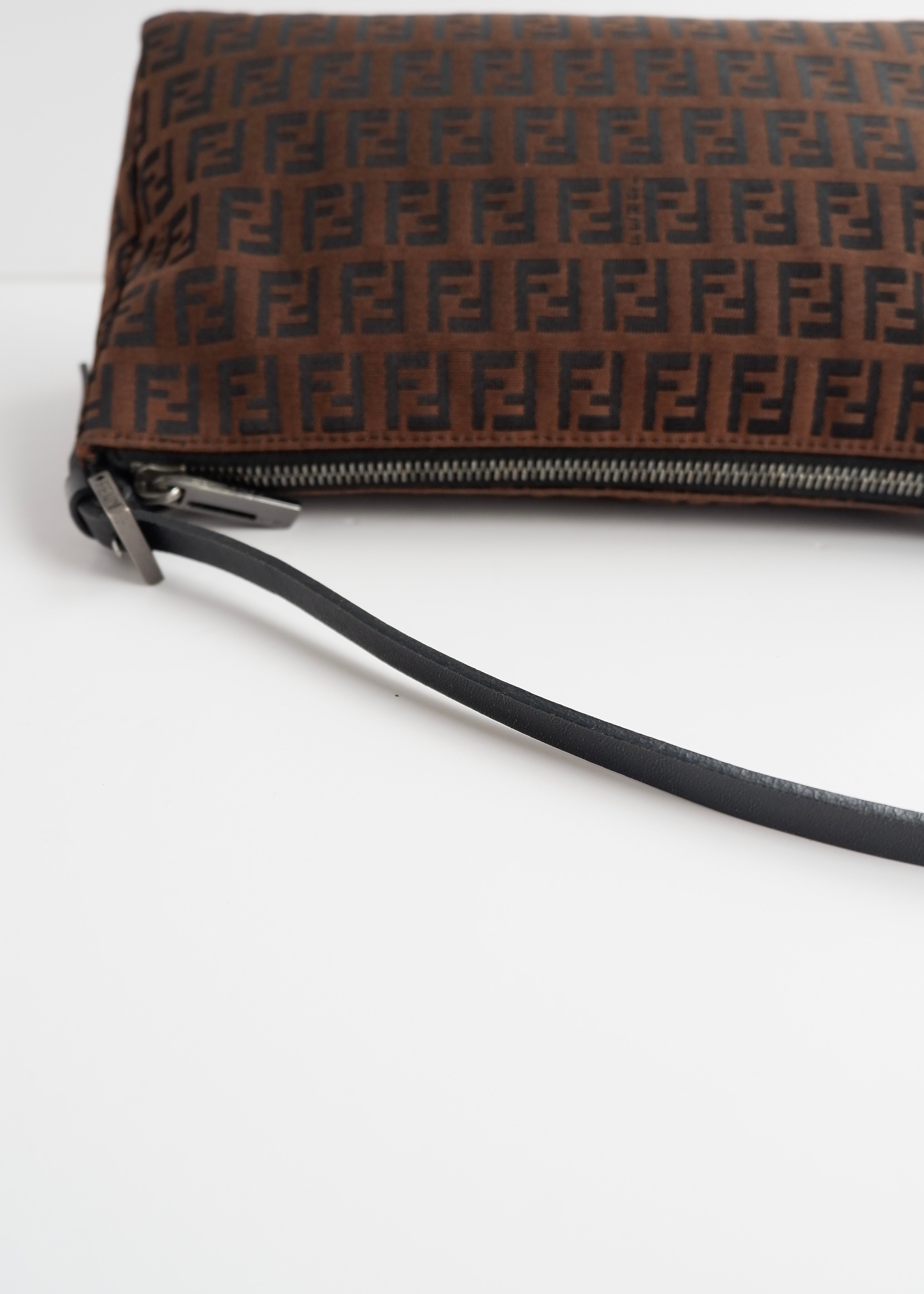 Authentic Preowned Fendi Brown Canvas Zucchino Shoulder Bag