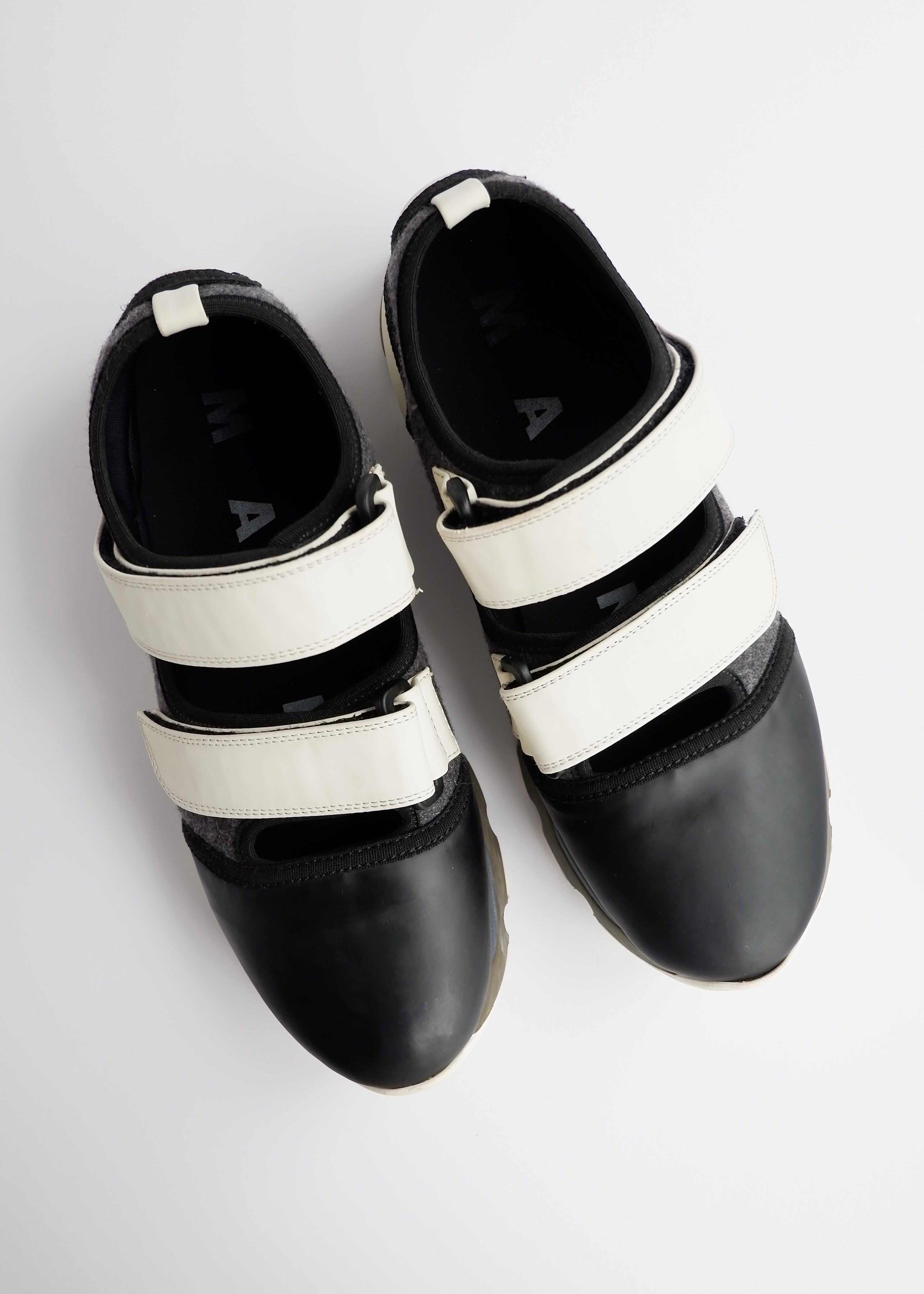Authentic Preowned Marni Black/Green Techno Fabric Velcro Sneakers - 40