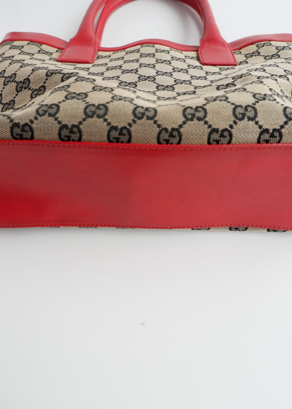 Authentic Preowned Gucci GG Canvas Red/ Navy Shoulder Bag