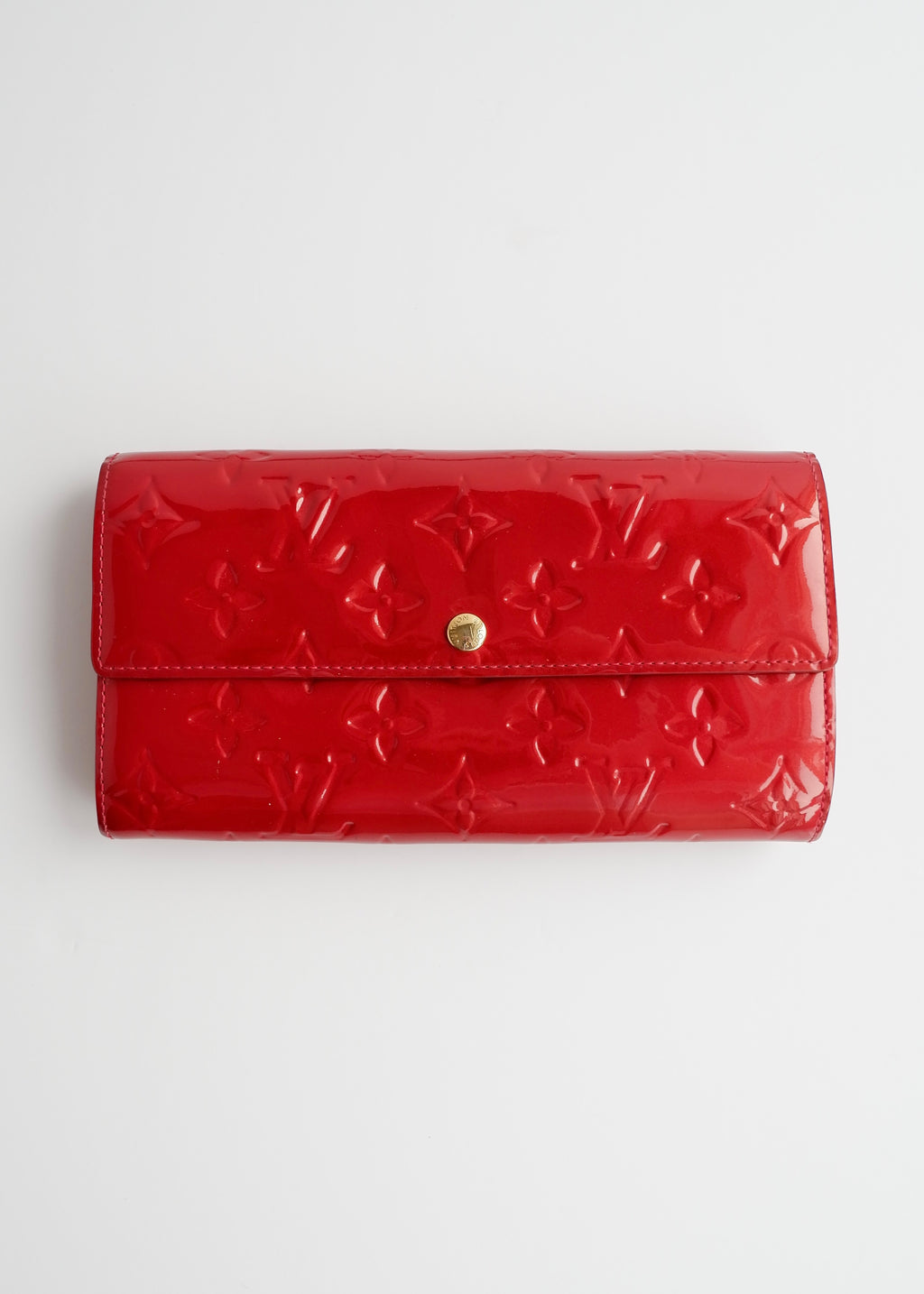 Authentic Preowned Louis Vuitton Red Monogram Vernis Long Sarah Wallet
