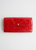 Authentic Preowned Louis Vuitton Red Monogram Vernis Long Sarah Wallet
