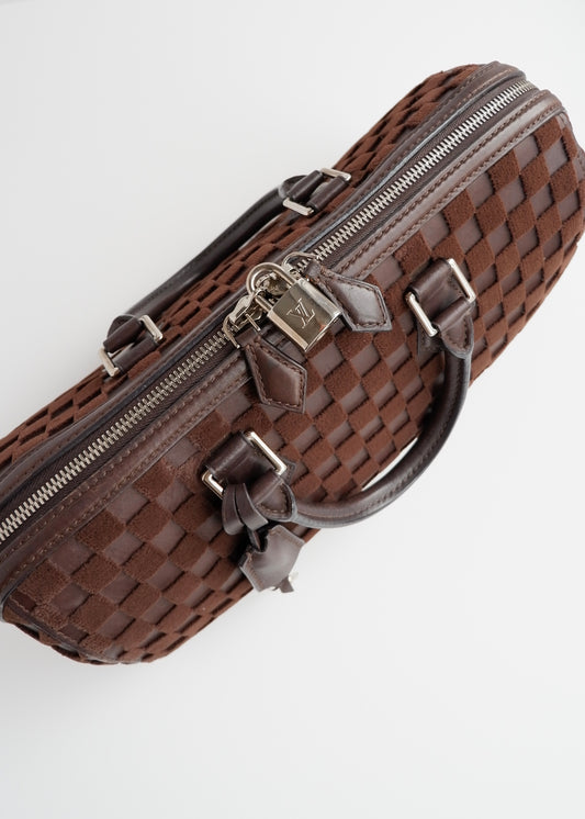 Authentic Preowned Louis Vuitton Damier Cubic Speedy East West Leather Brown Special Edition (Spring 2013) Hand Bag