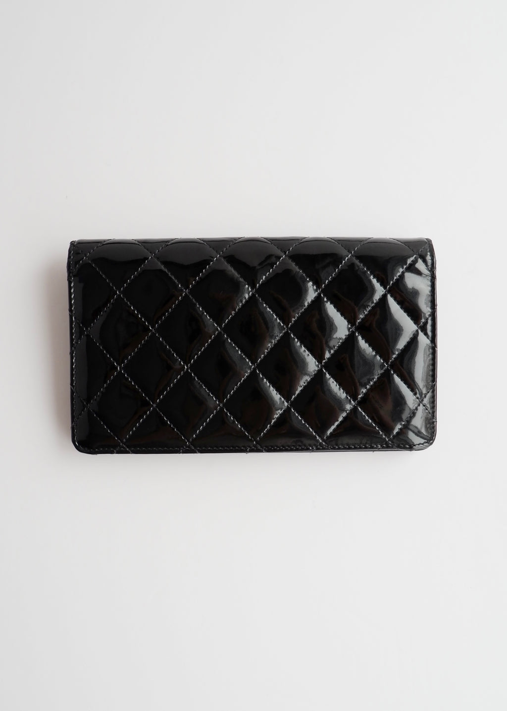 Authentic Preowned Chanel Black Patent Leather Long Wallet