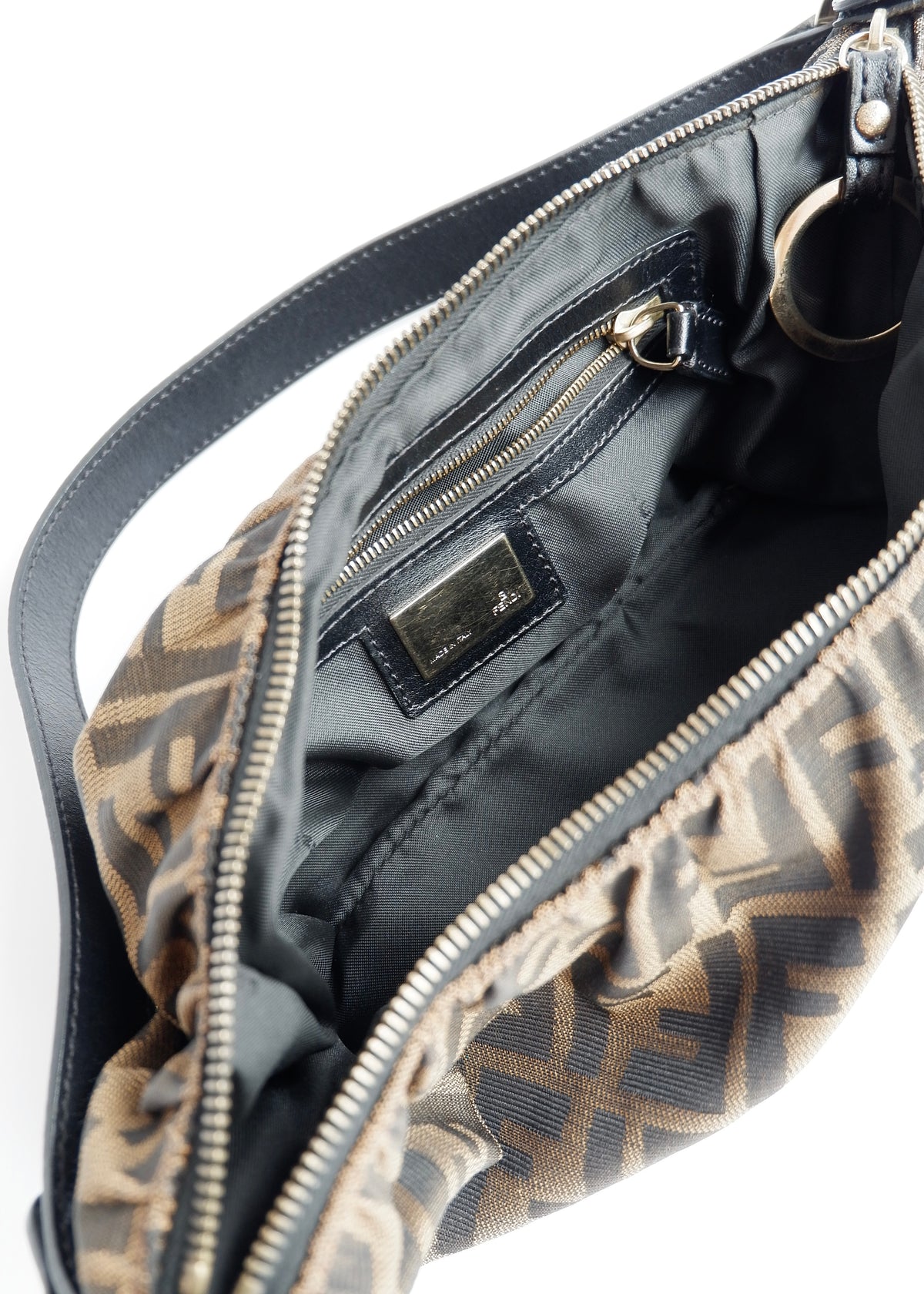 Preowned Fendi Brown Zucca Hobo Shoulder Bag