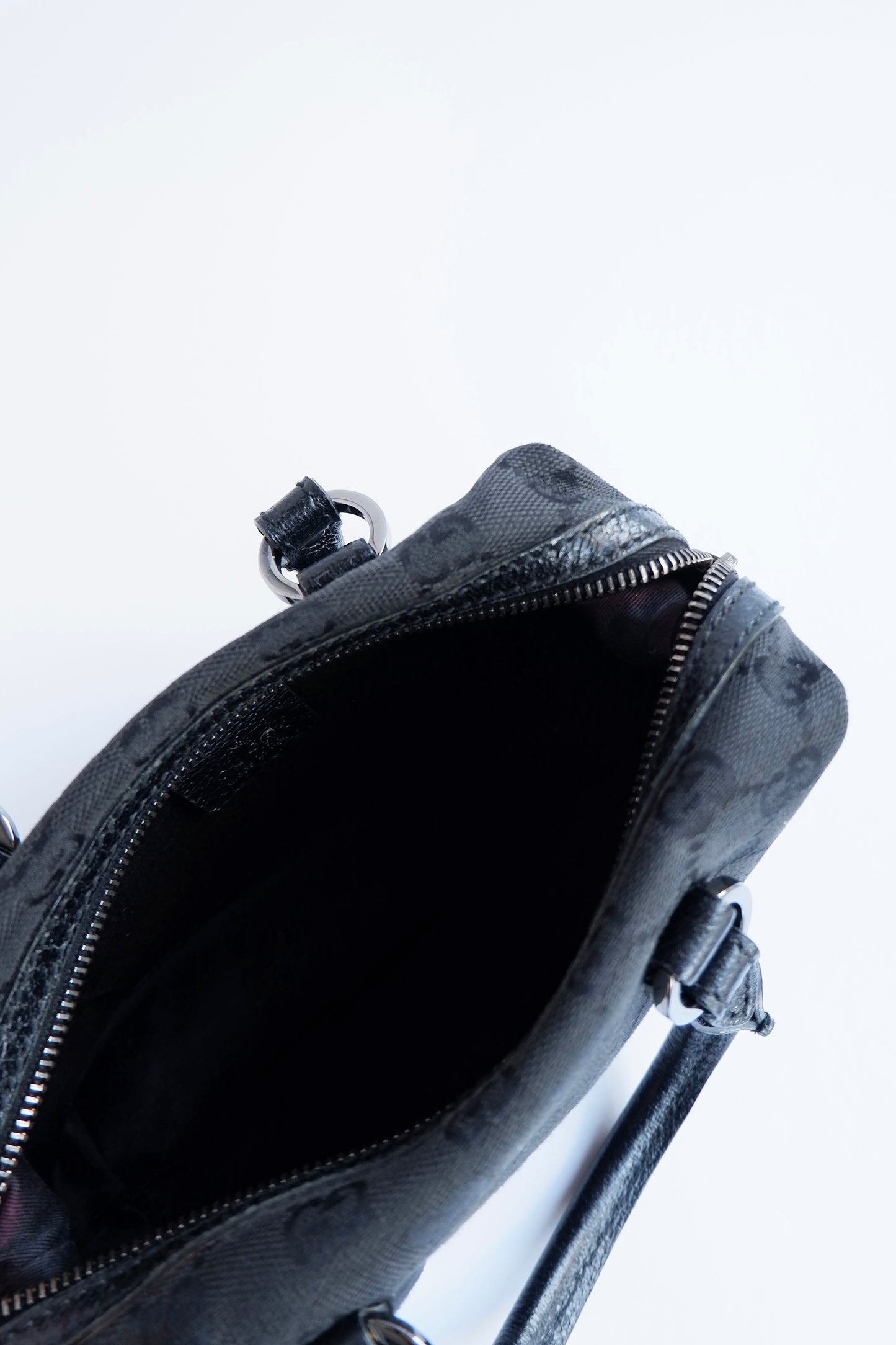 Authentic Preowned Gucci Black GG Canvas Mini Boston Bag