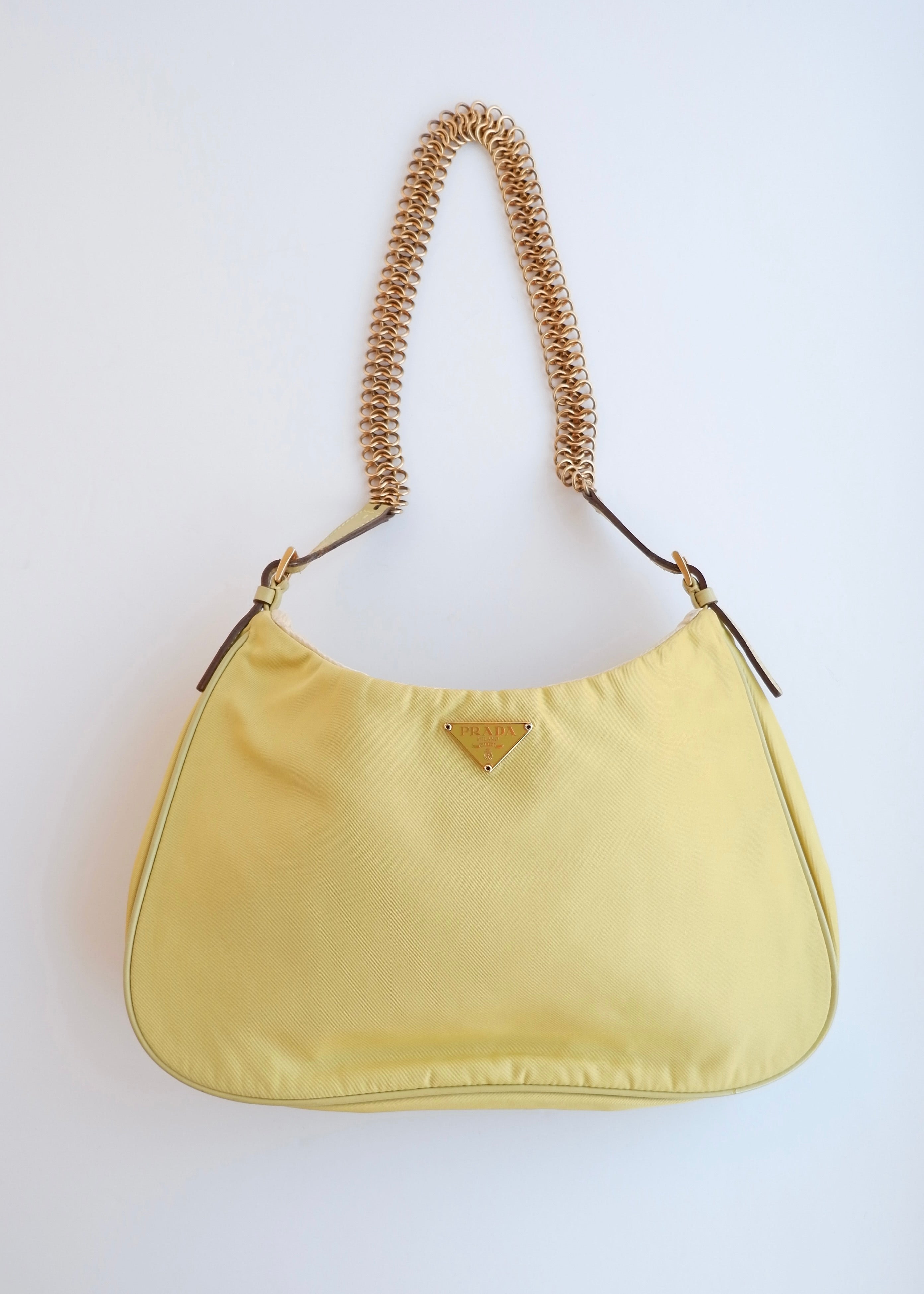 Authentic Preowned Prada Nylon Yellow Shoulder Bag