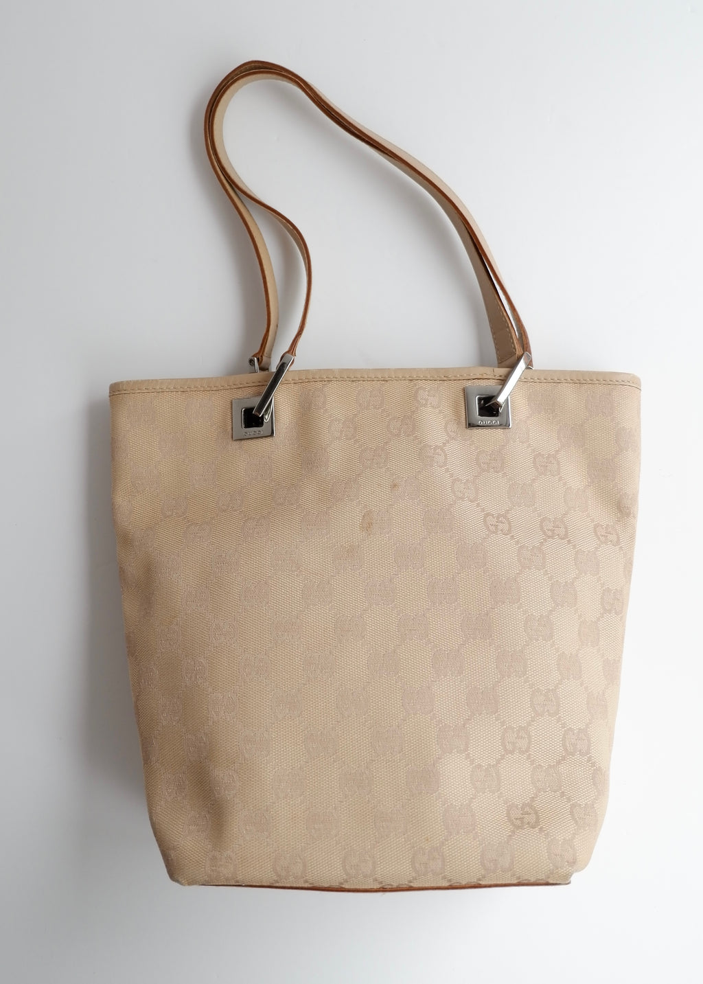 Authentic Preowned Gucci Light Beige GG Canvas Shoulder Tote