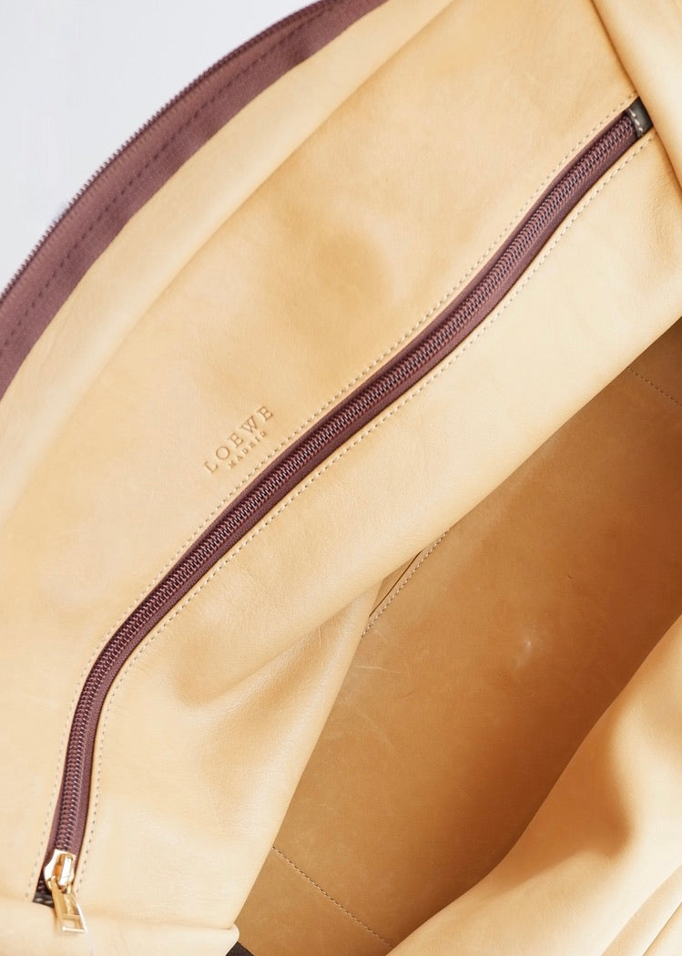 Sac à main Loewe Amazona Grand Modèle en Daim Marron Authentique d'Occasion
