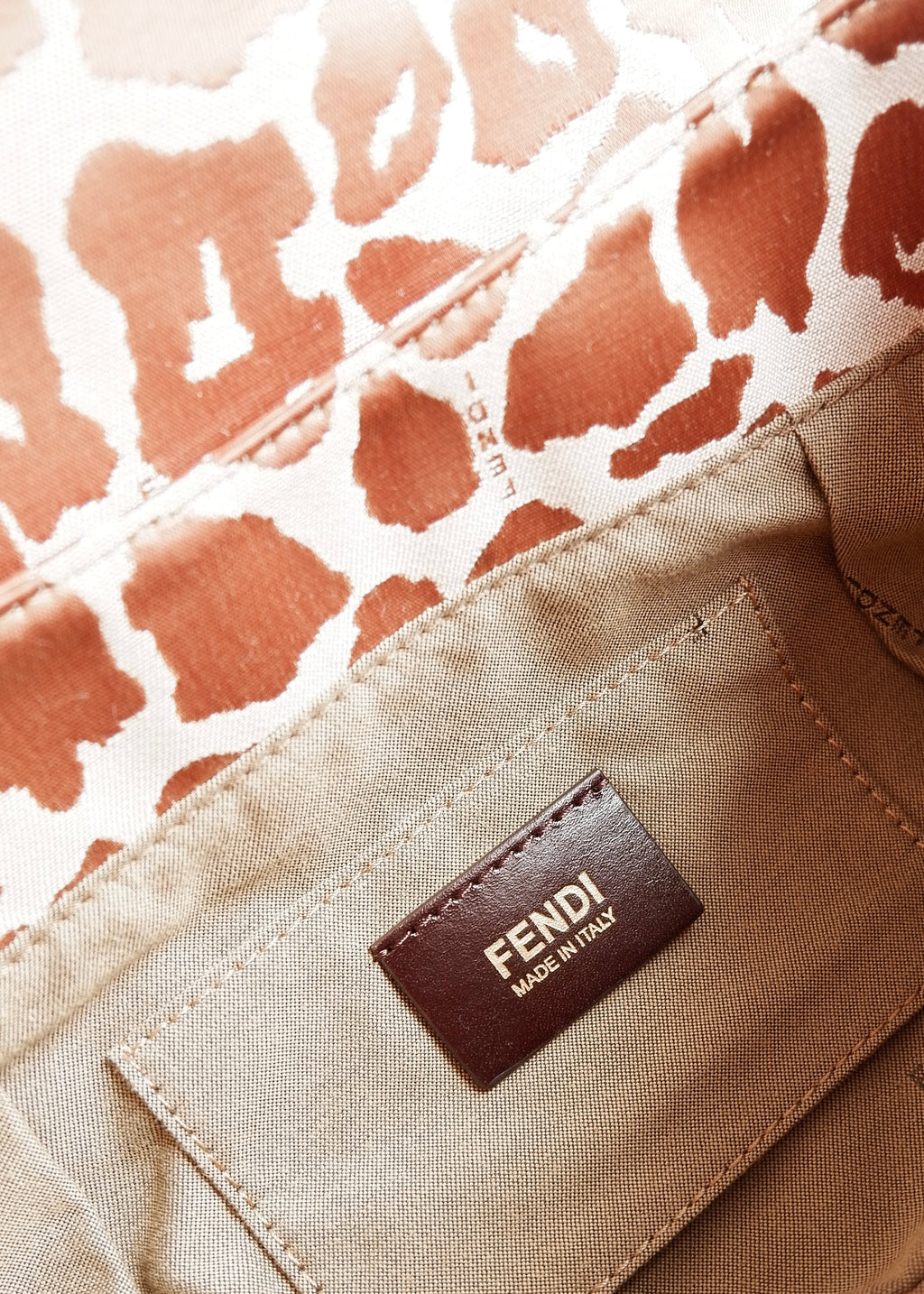 Authentic Preowned Fendi Brown Leopard Fabric Chef Shoulder Bag