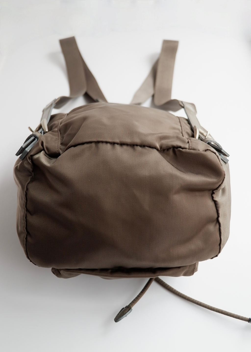 Preowned Prada Khaki Nylon Small Backpack