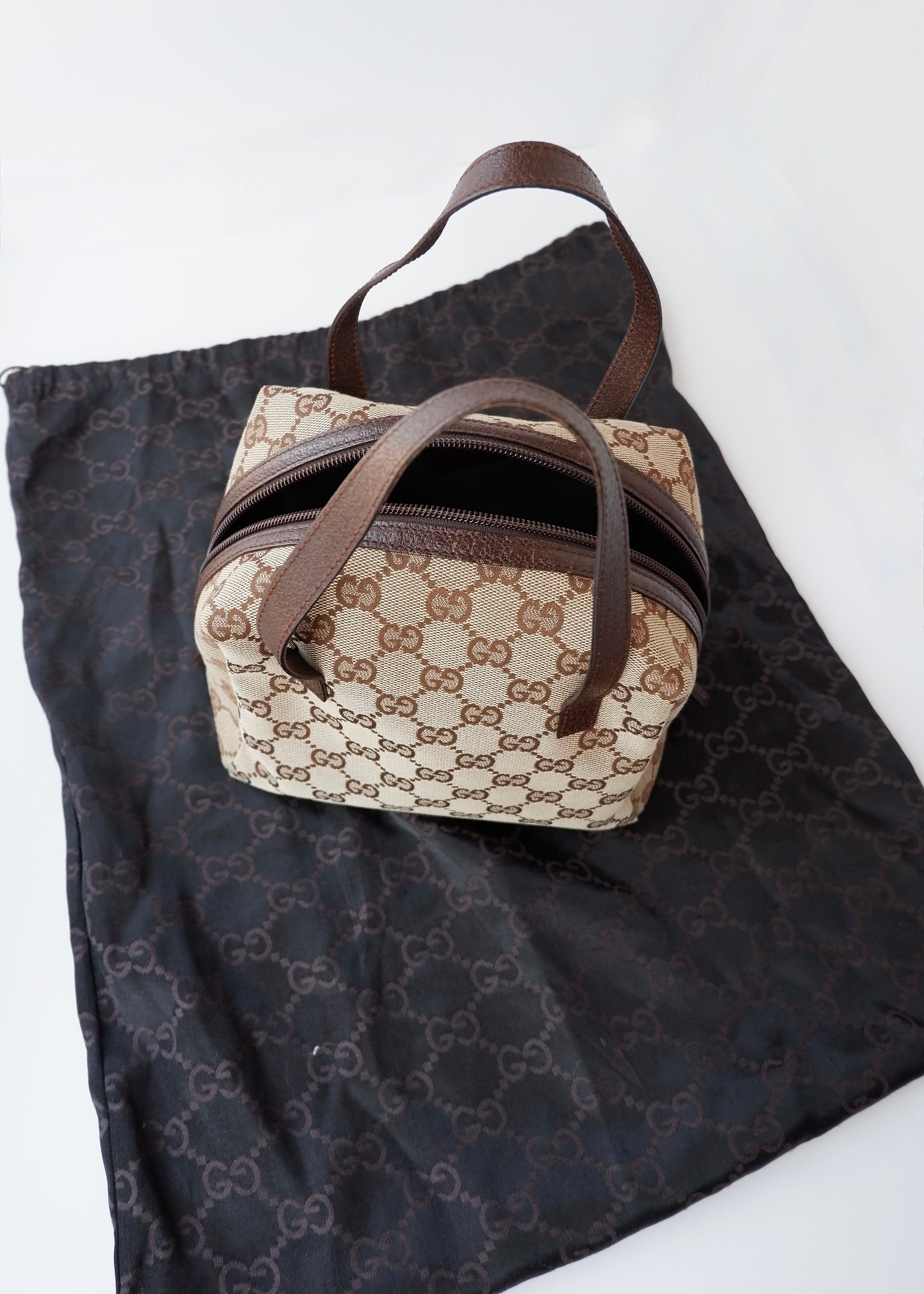Preowned Gucci Brown GG Canvas Tofu Handbag