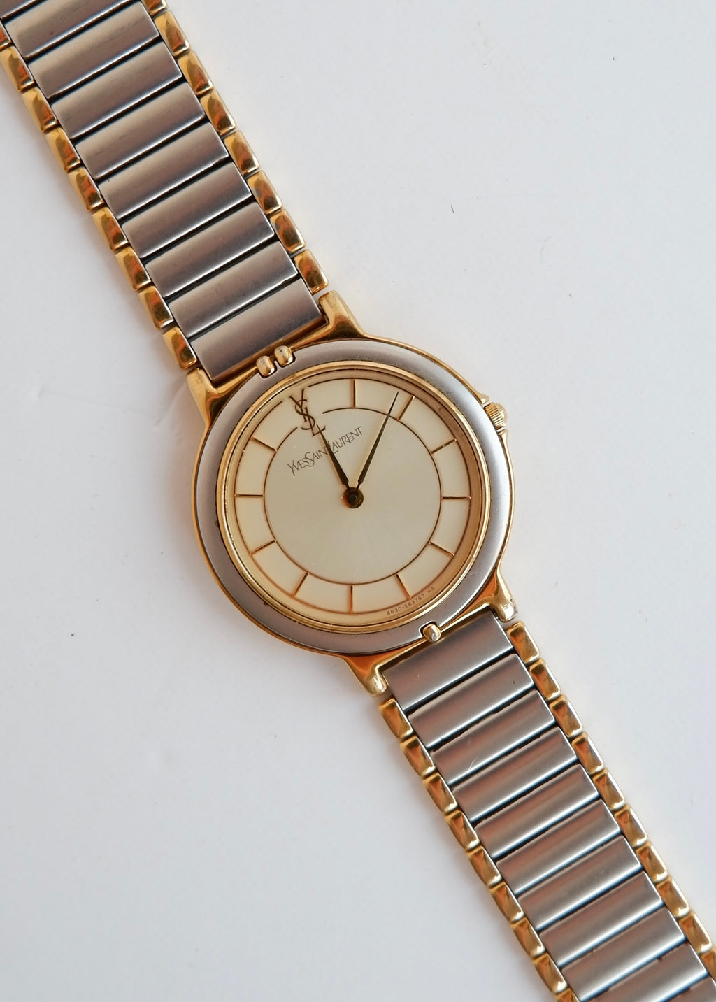 Montre YSL authentique d'occasion, ton argent/or