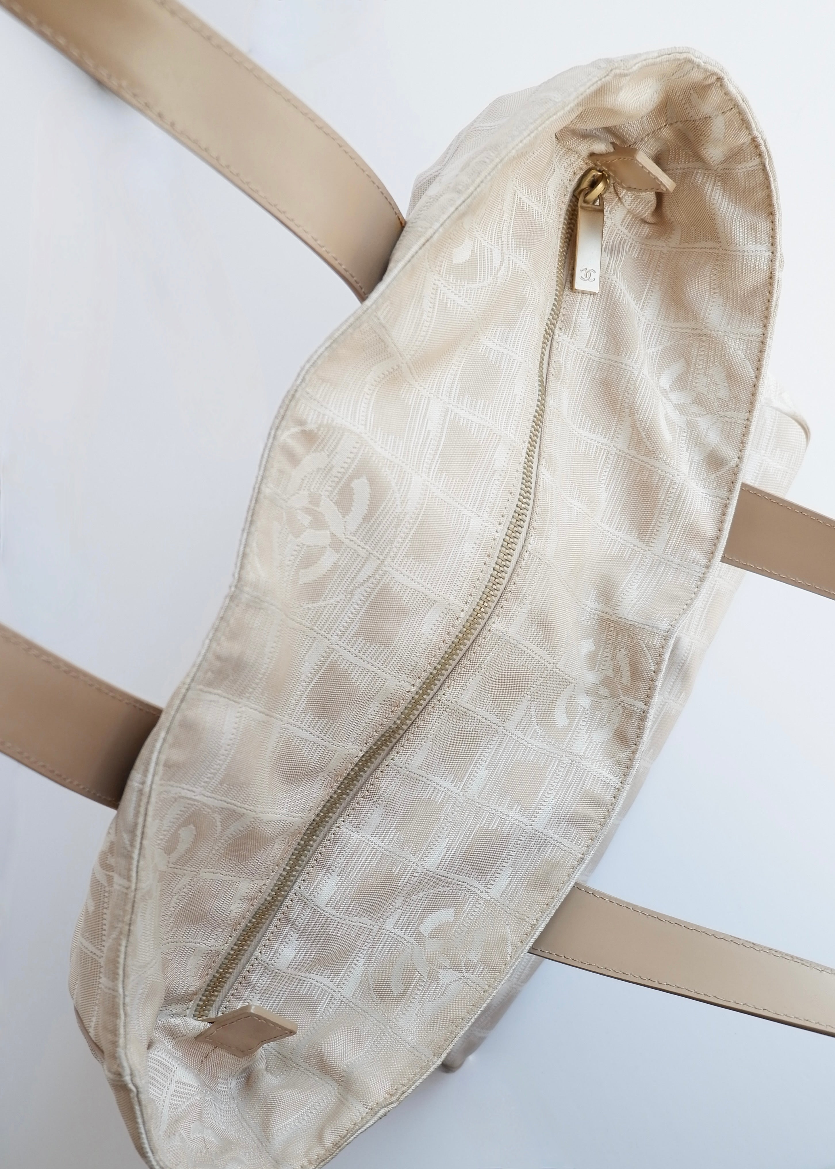 Authentic Preowned Chanel Beige Canvas New Travel Line Tote Bag