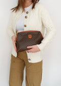 Pochette vintage Celine Macadam marron d'occasion authentique
