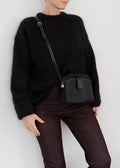 Authentic Preowned Vintage YSL (Yves Saint Laurent) Black Leather Crossbody Bag