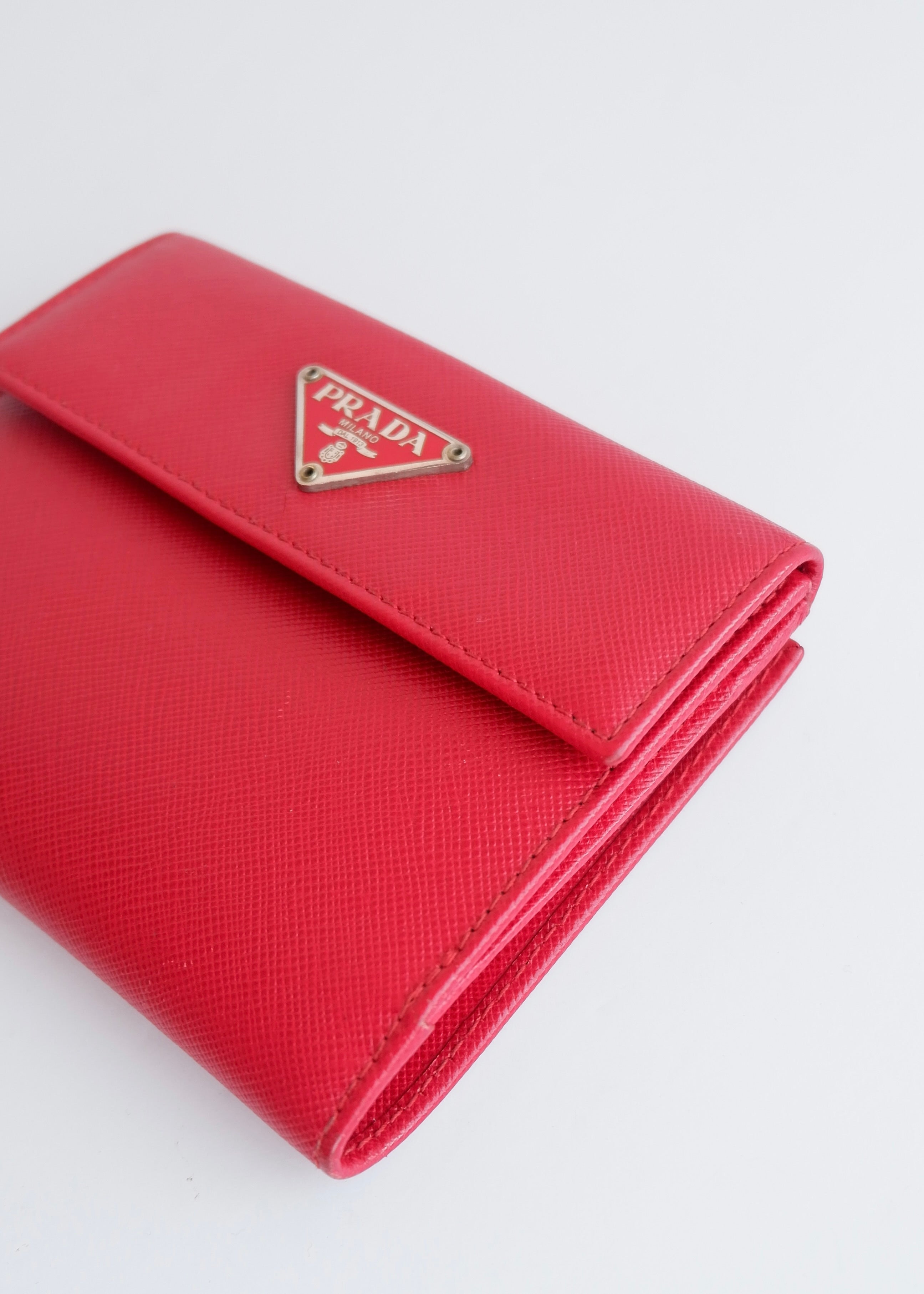 Authentic Preowned Prada Red Saffiano Leather Bi Fold Wallet