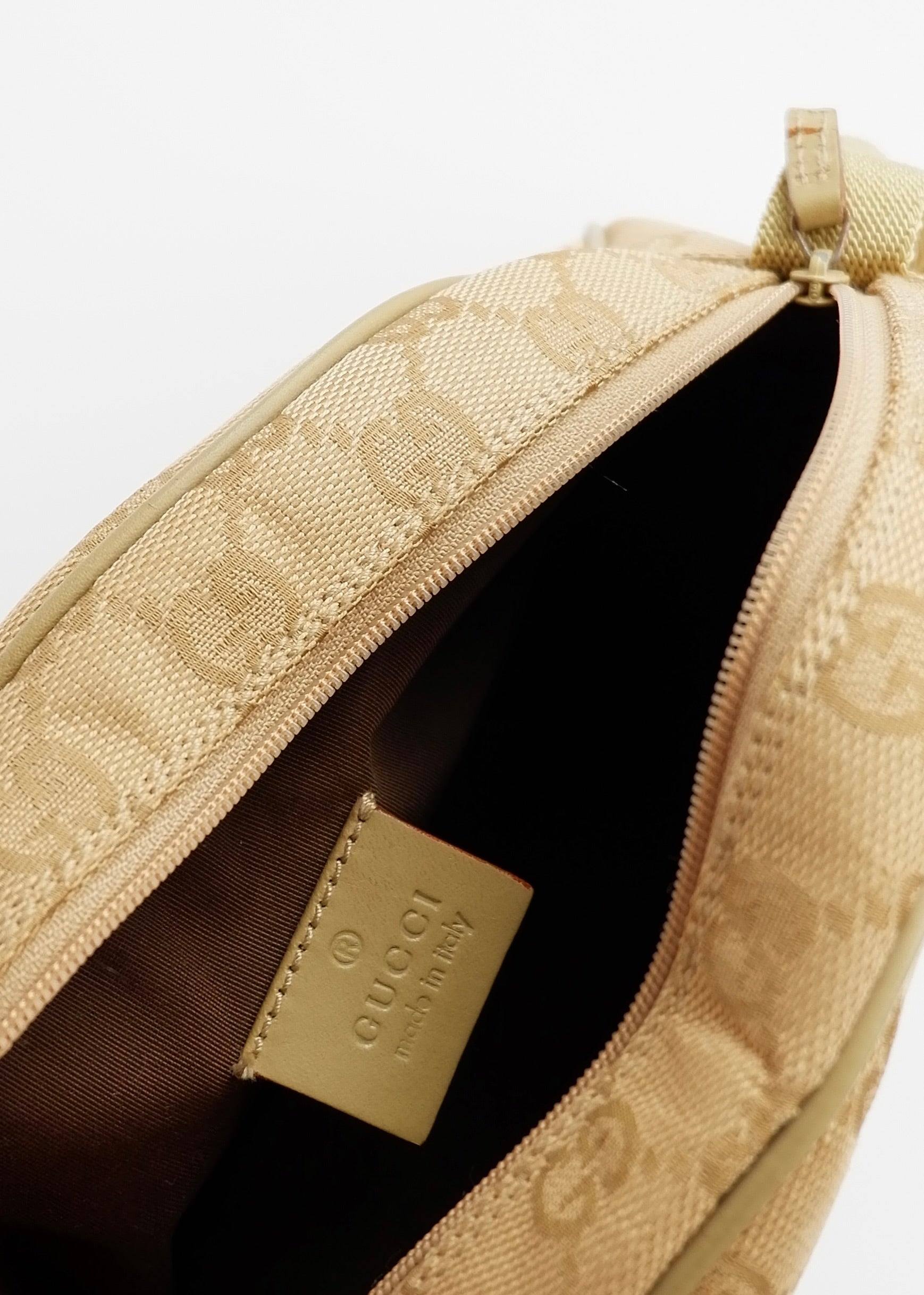 Authentic Preowned Gucci Green GG Canvas Half Moon Shoulder Bag